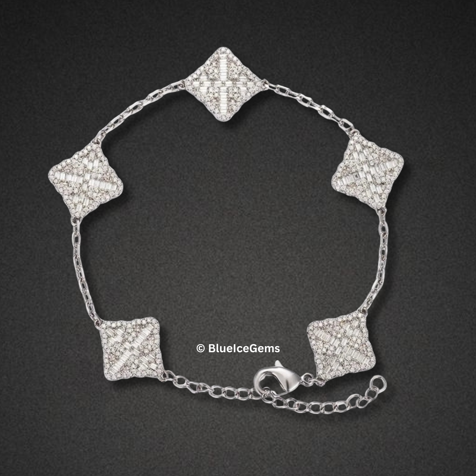 Iced-Out Kite Link Bracelet