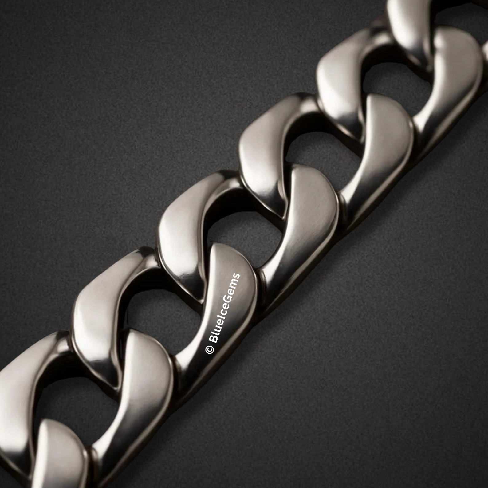 Polished White Gold Miami Cuban Link Bracelet