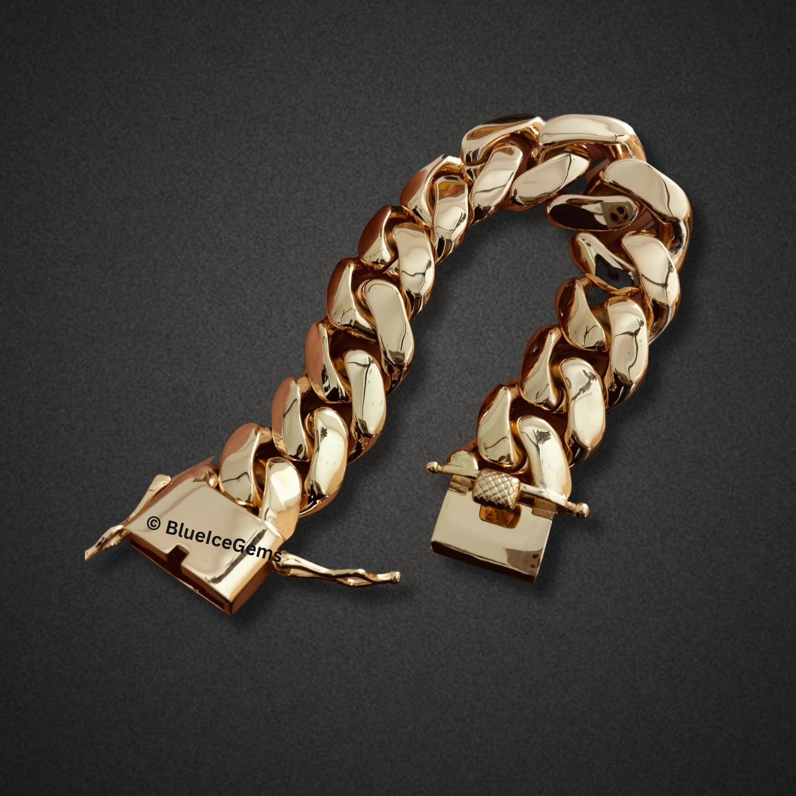 Classic Polished Gold Miami Cuban Link Bracelet