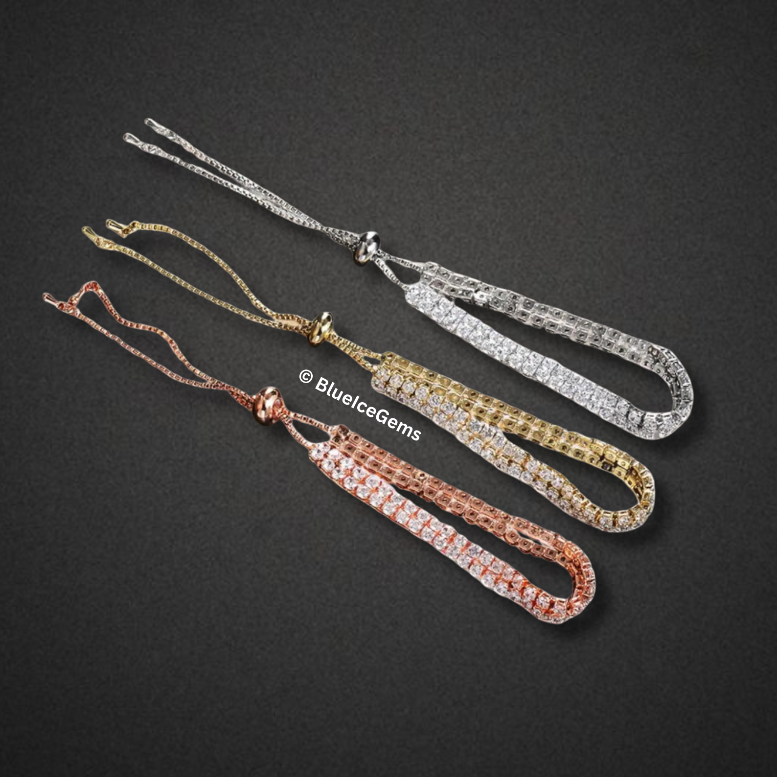 Iced Out Adjustable Bolo Bracelet