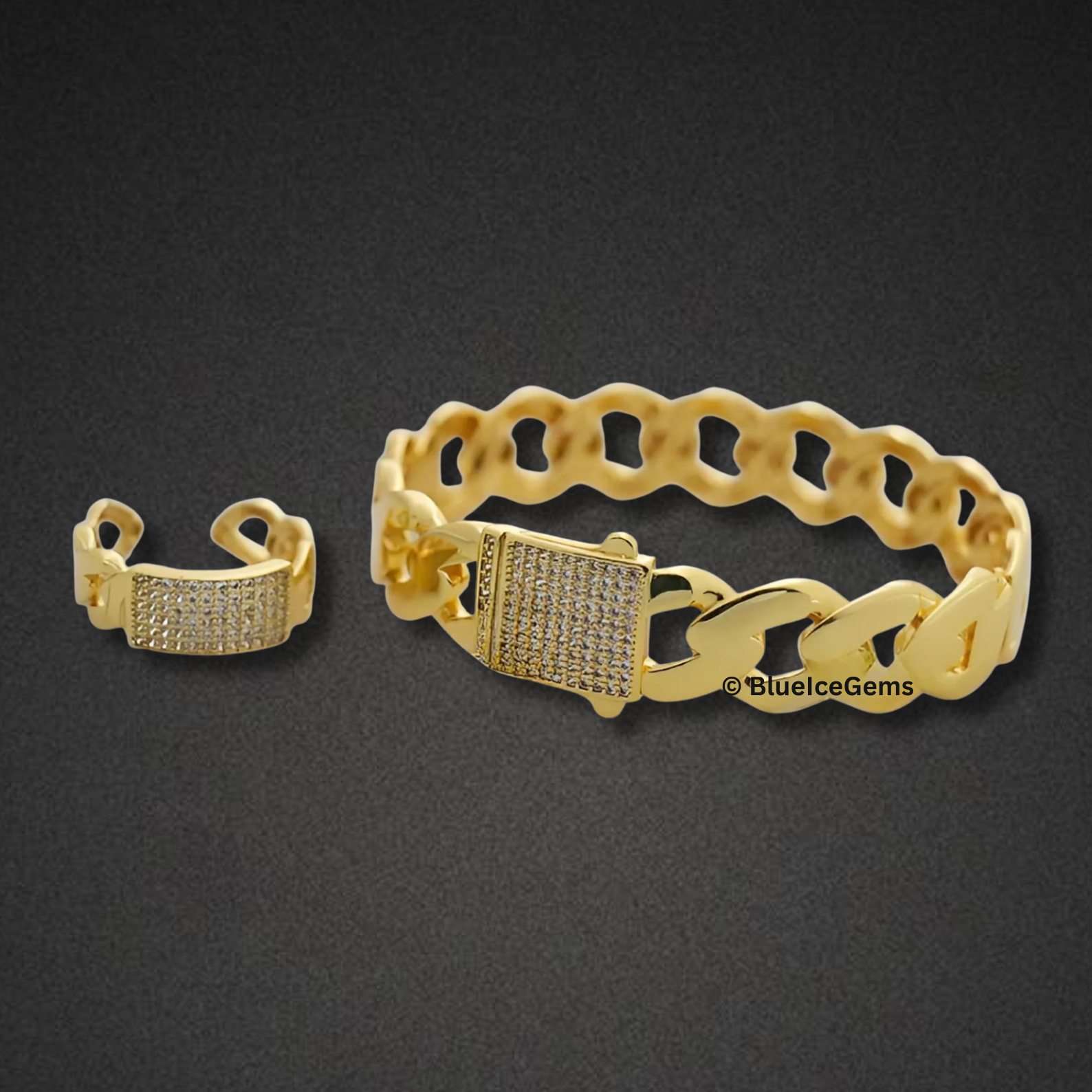 Iced-Out Polished & Hollow Miami Cuban Link Bracelet