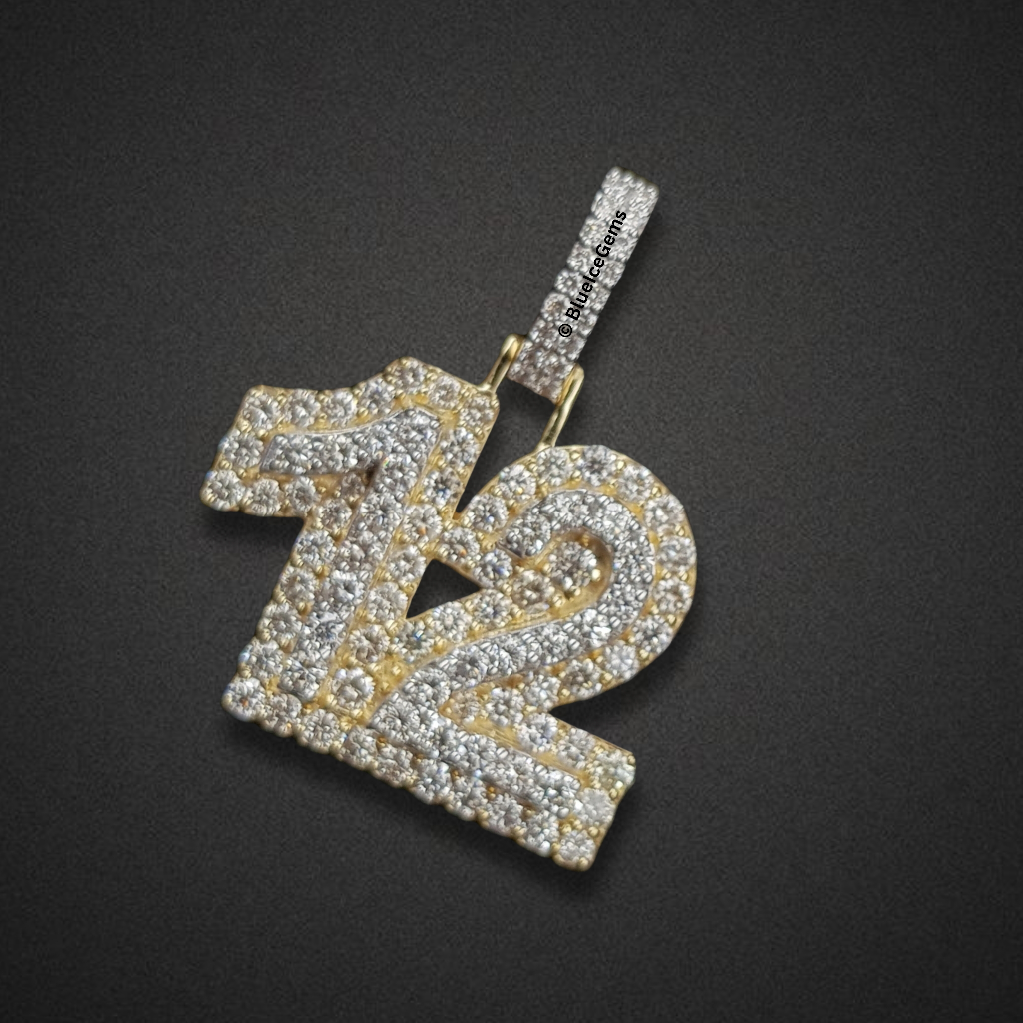 The "12" Diamond Statement Number Pendant