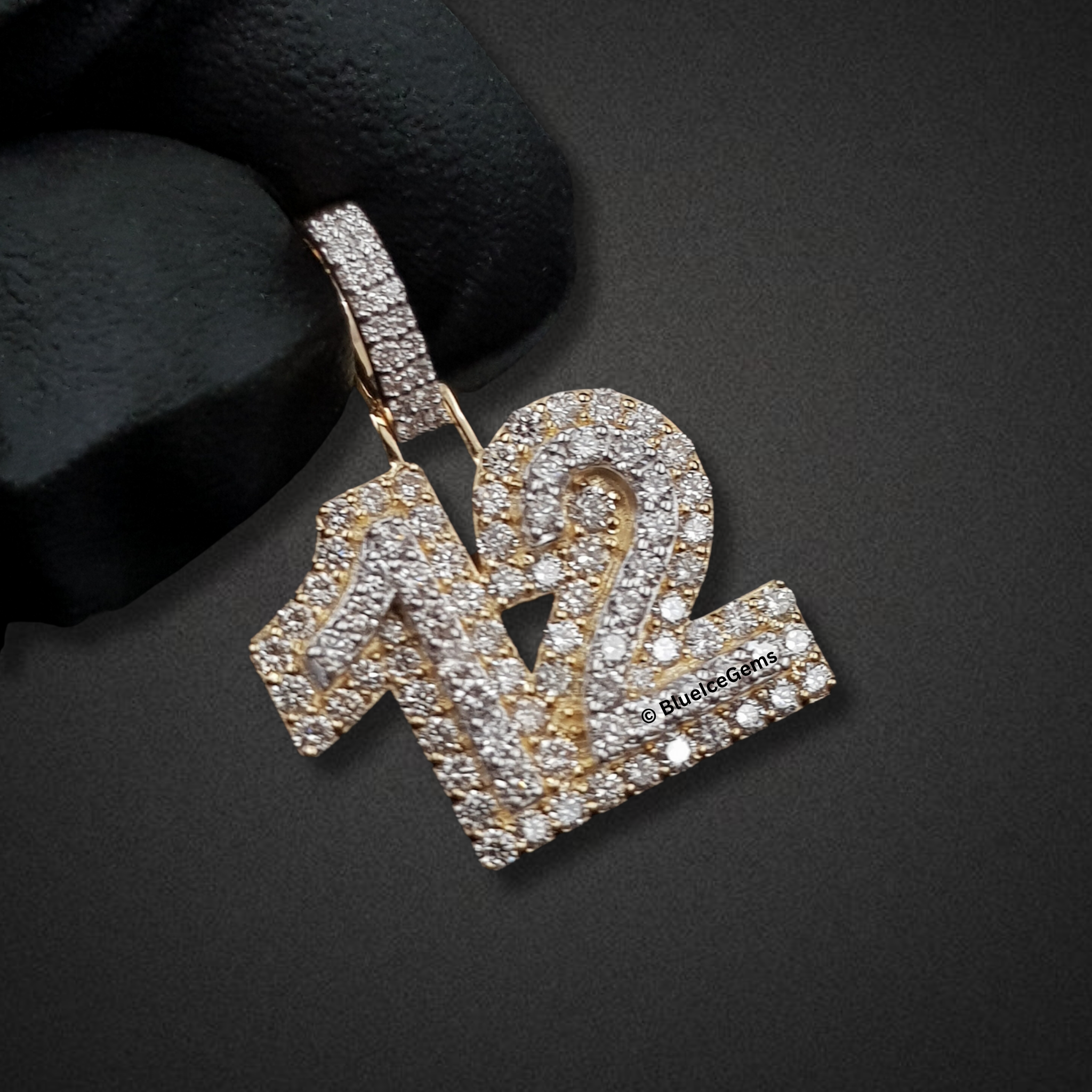 The "12" Diamond Statement Number Pendant