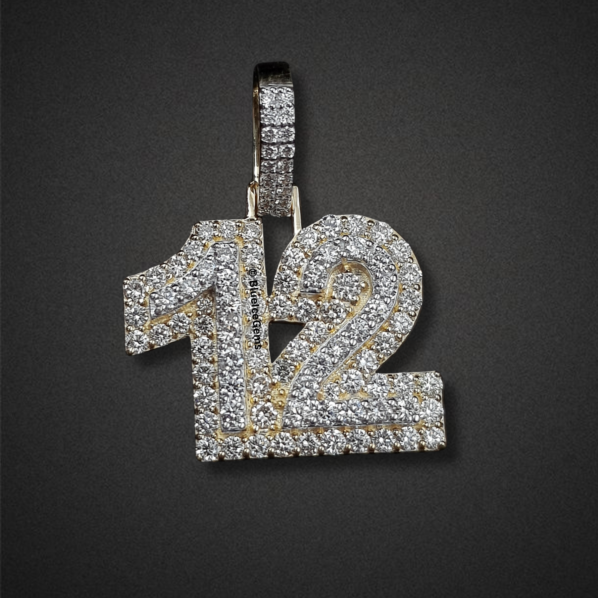 The "12" Diamond Statement Number Pendant