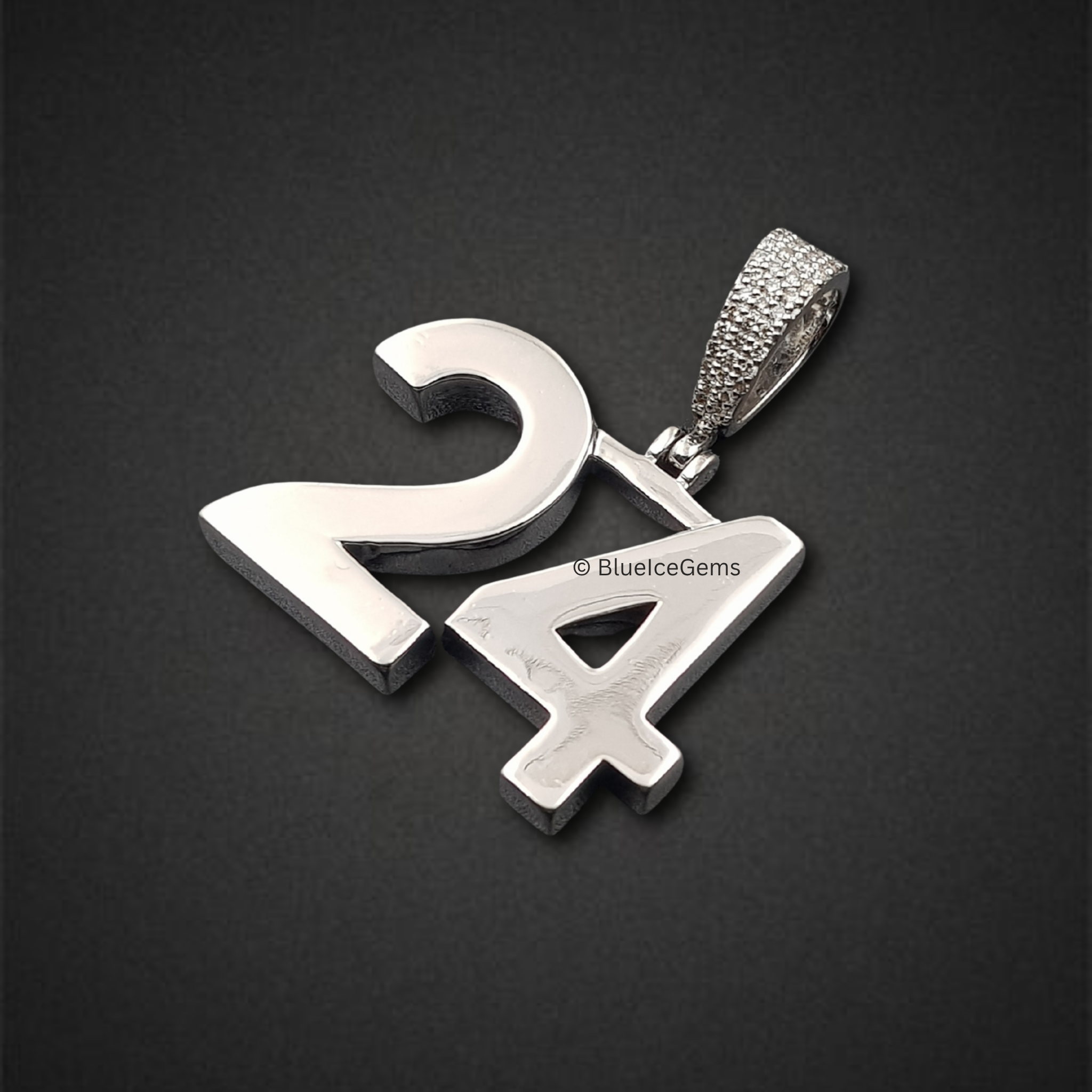 The "24" Diamond Pave Number Pendant