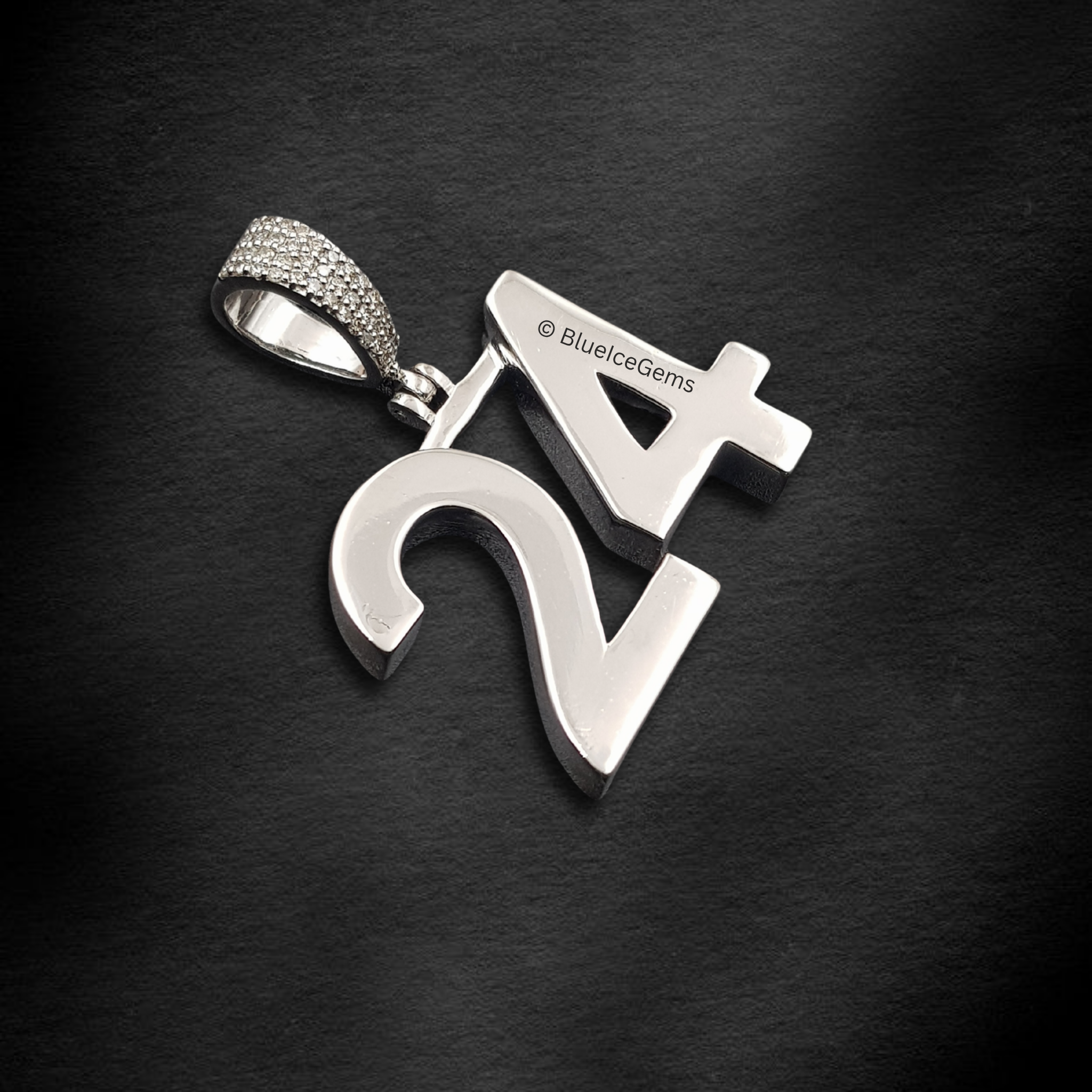 The "24" Diamond Pave Number Pendant