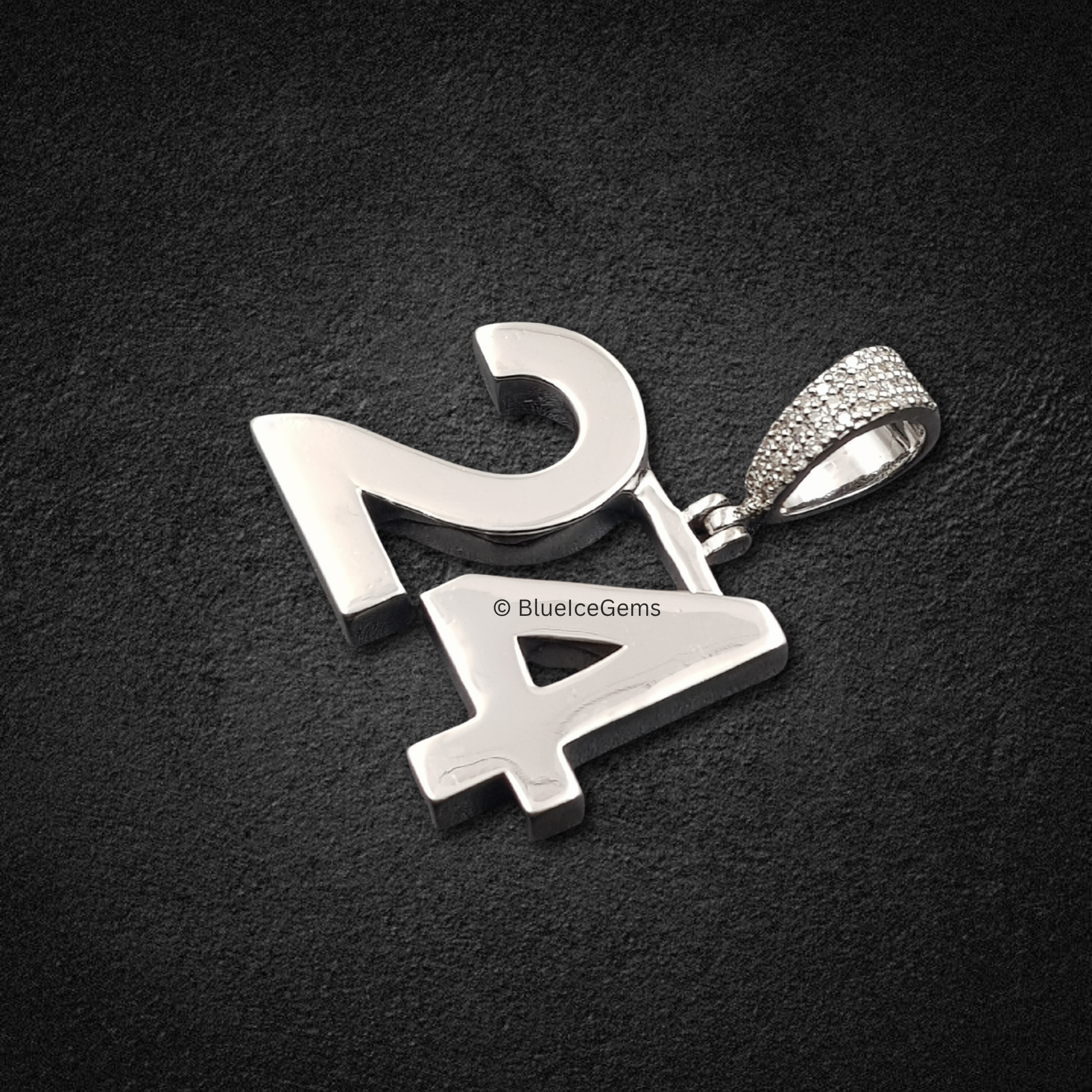 The "24" Diamond Pave Number Pendant