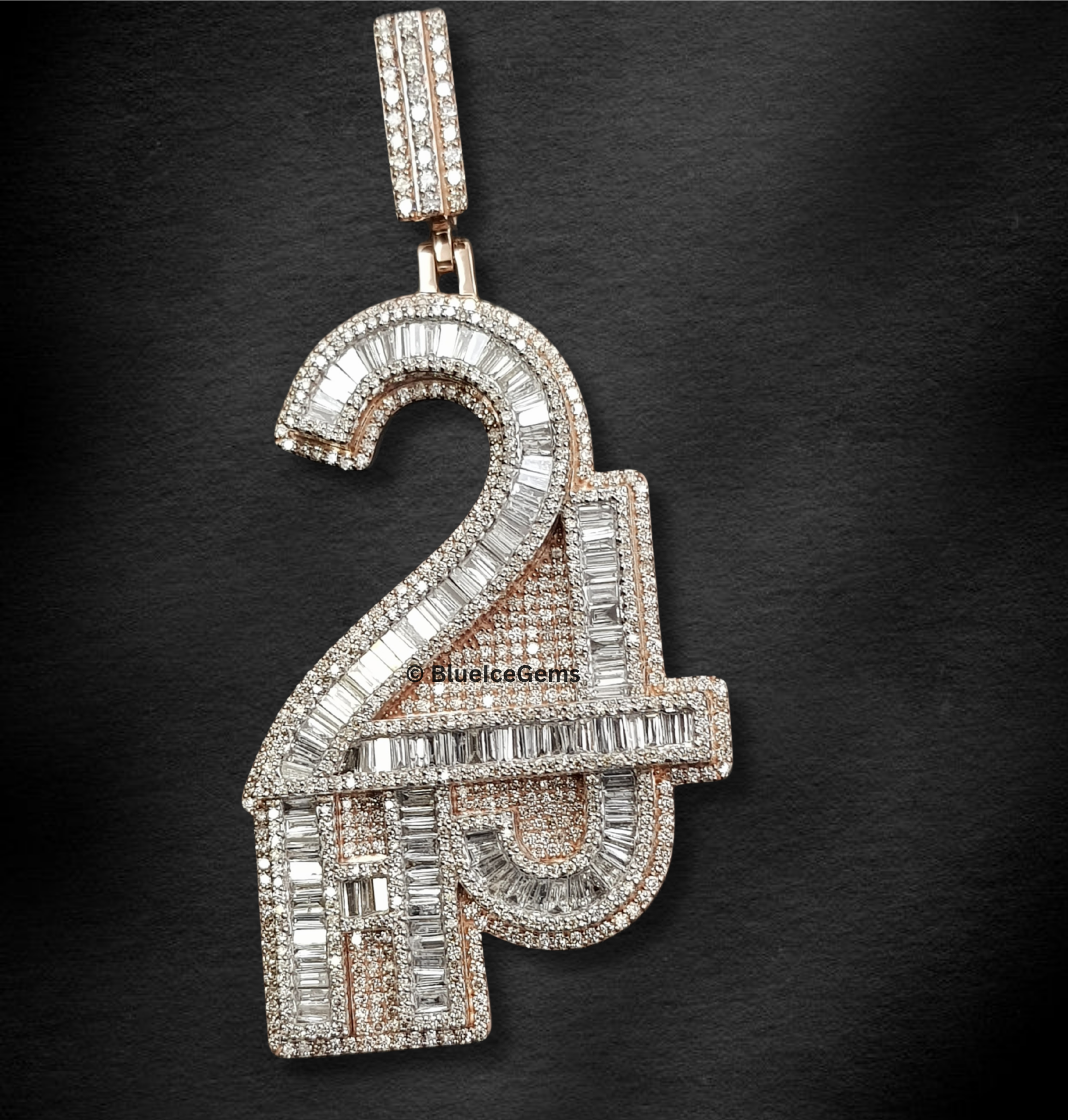 The "24" Grand Baguette & Pave Diamond Pendant