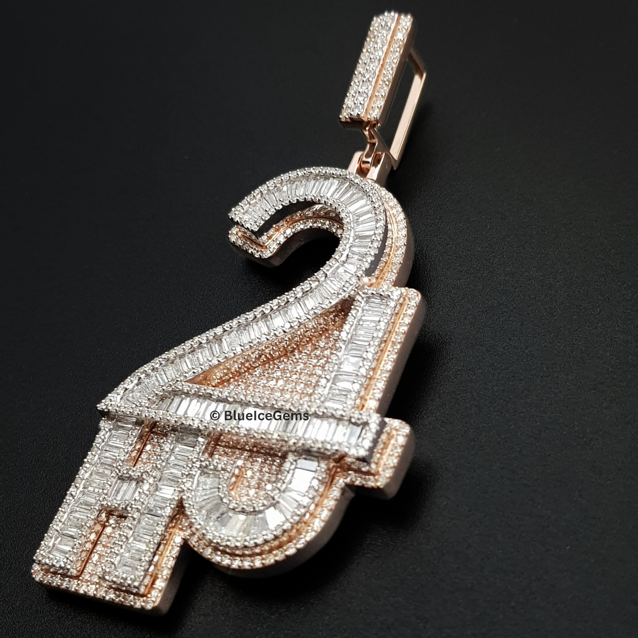 The "24" Grand Baguette & Pave Diamond Pendant
