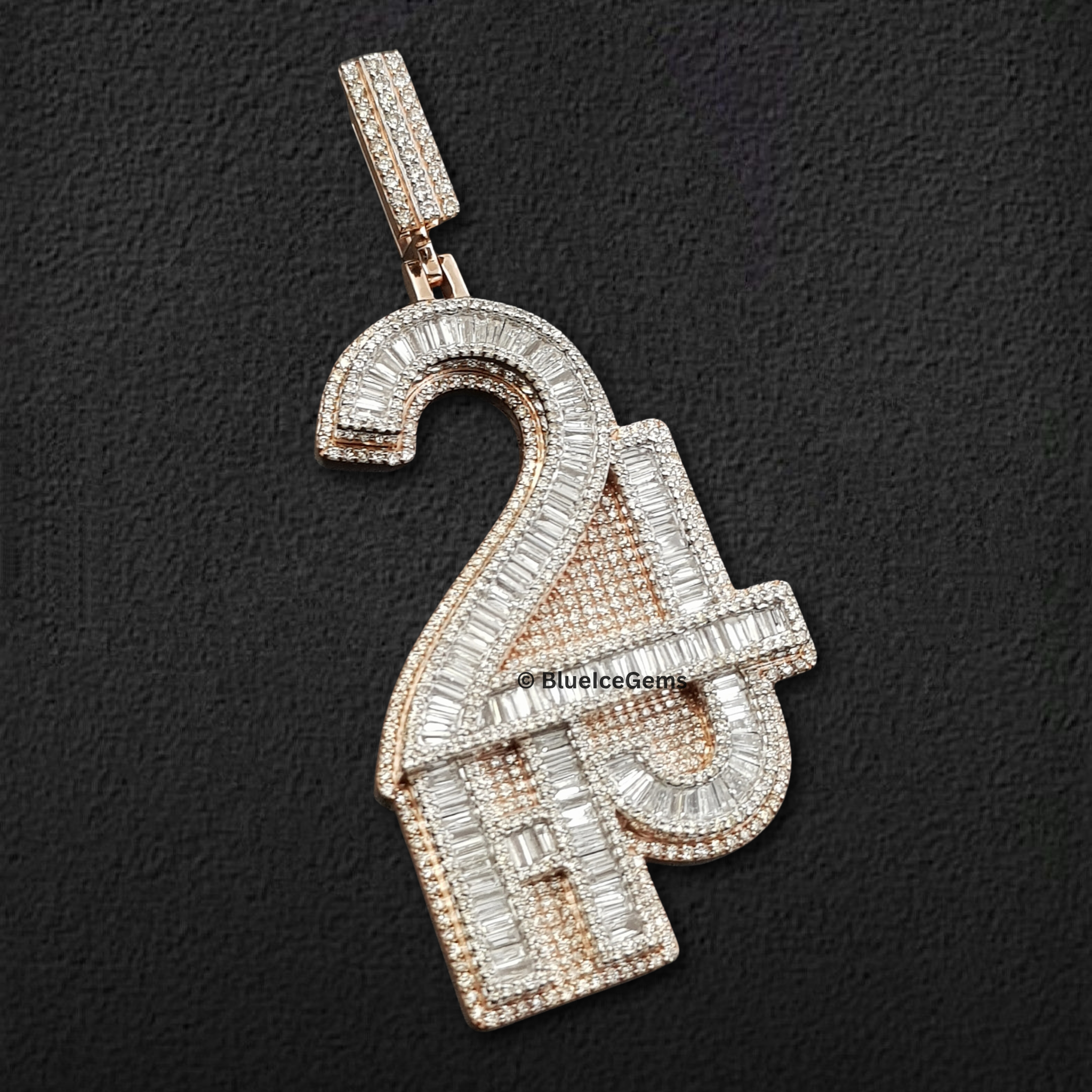 The "24" Grand Baguette & Pave Diamond Pendant