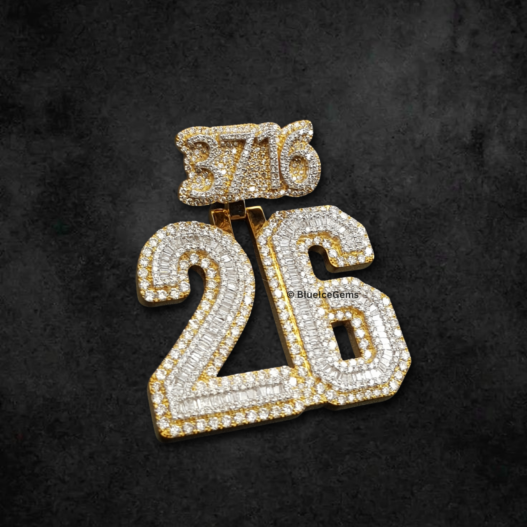 The "3716 26" Diamond Dual-Number Pendant