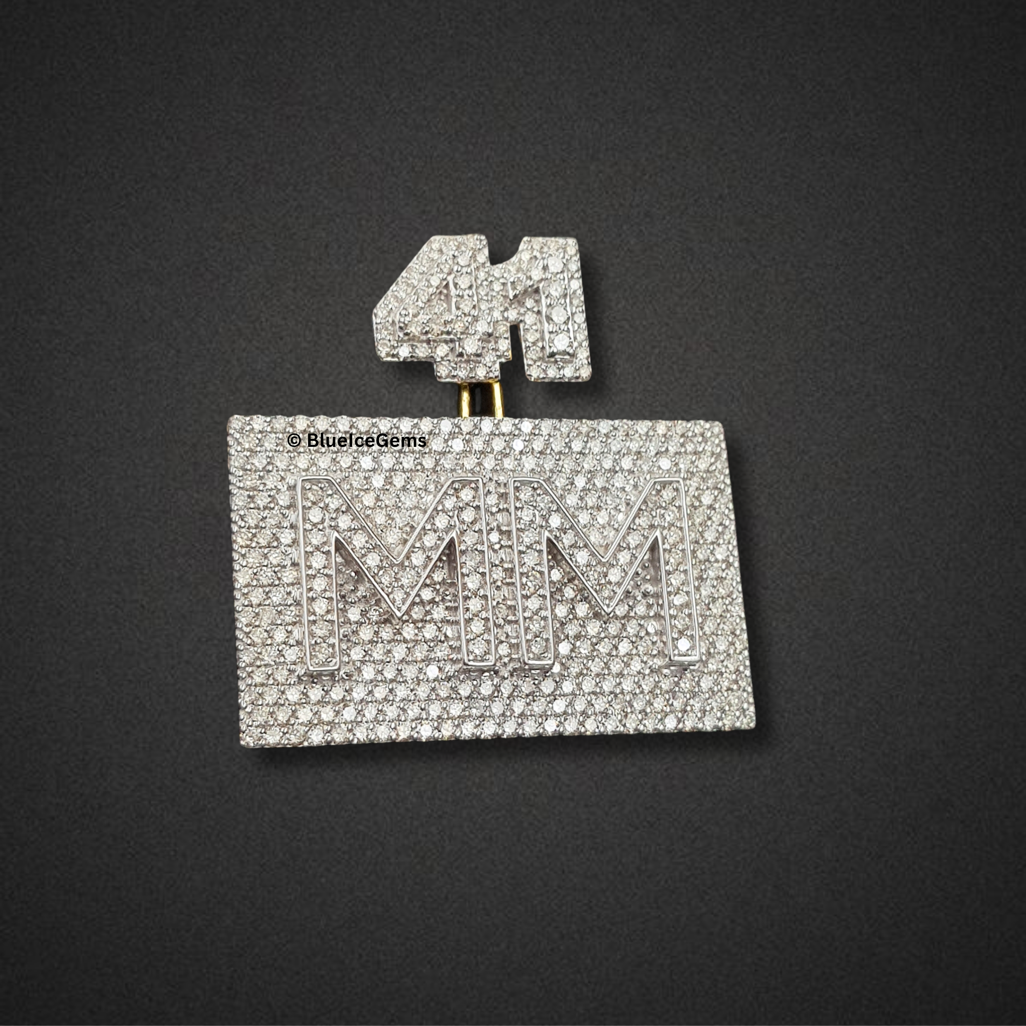 The "41 MM" Diamond Statement Plaque Pendant
