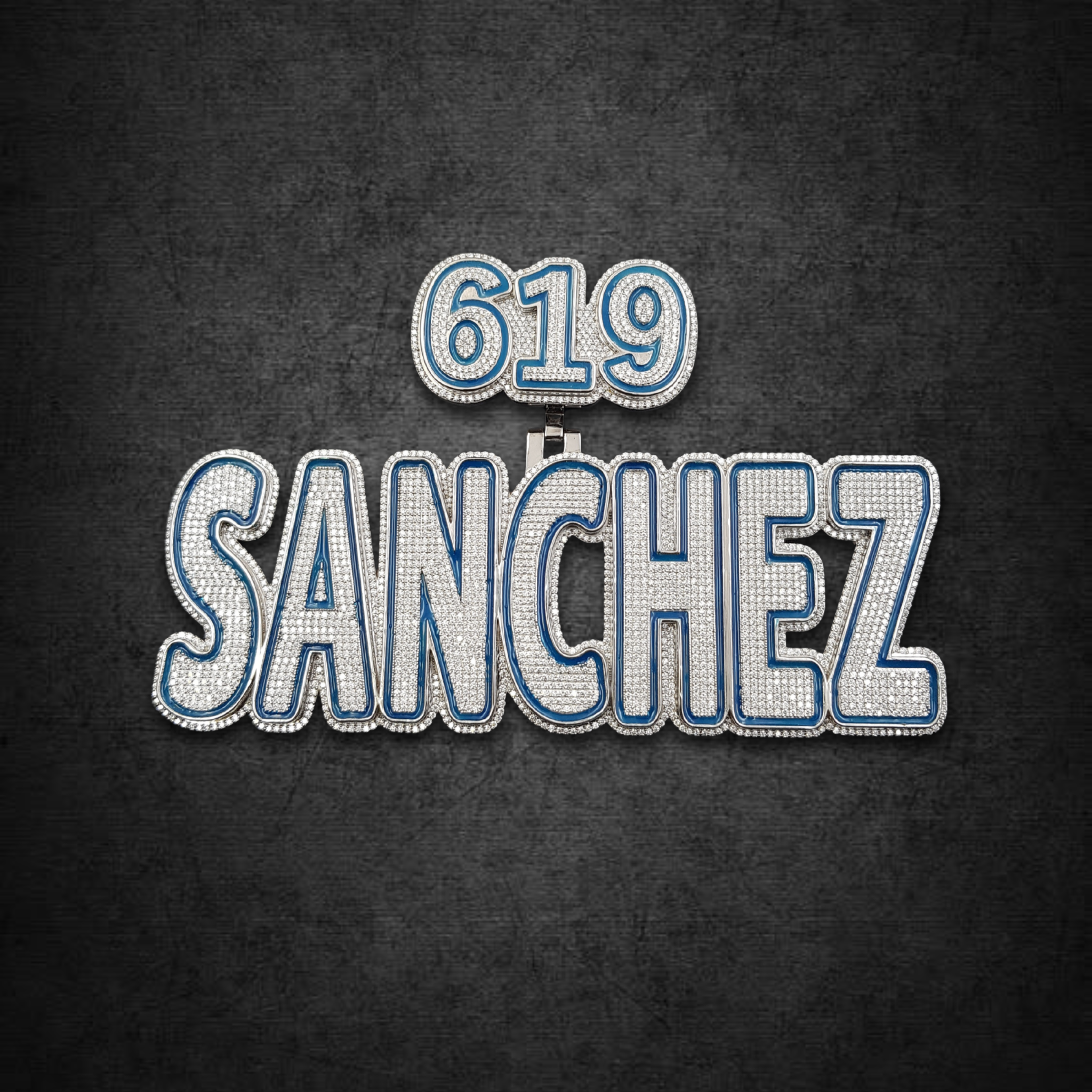 The "619 Sanchez" Blue & White Diamond Statement Pendant