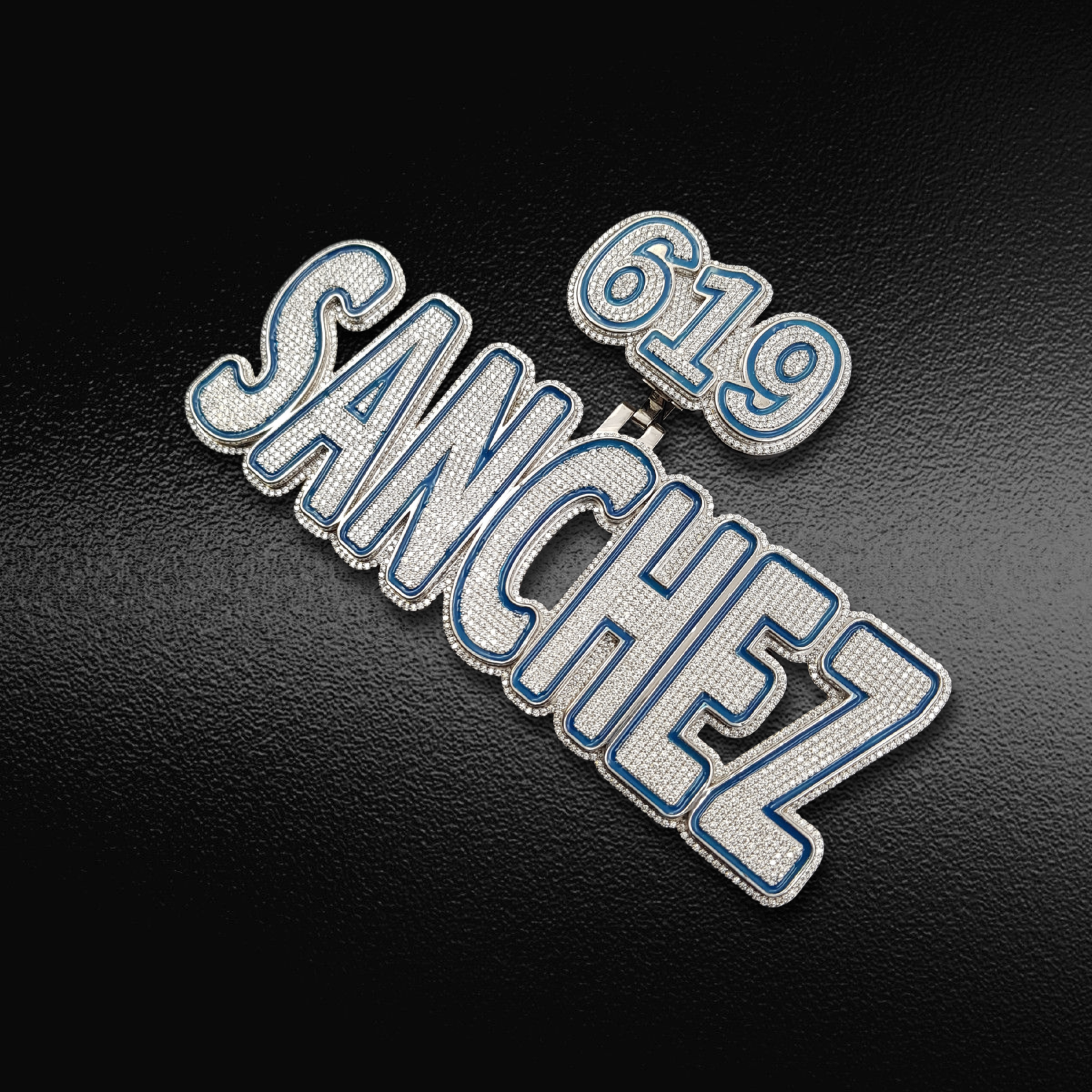 The "619 Sanchez" Blue & White Diamond Statement Pendant