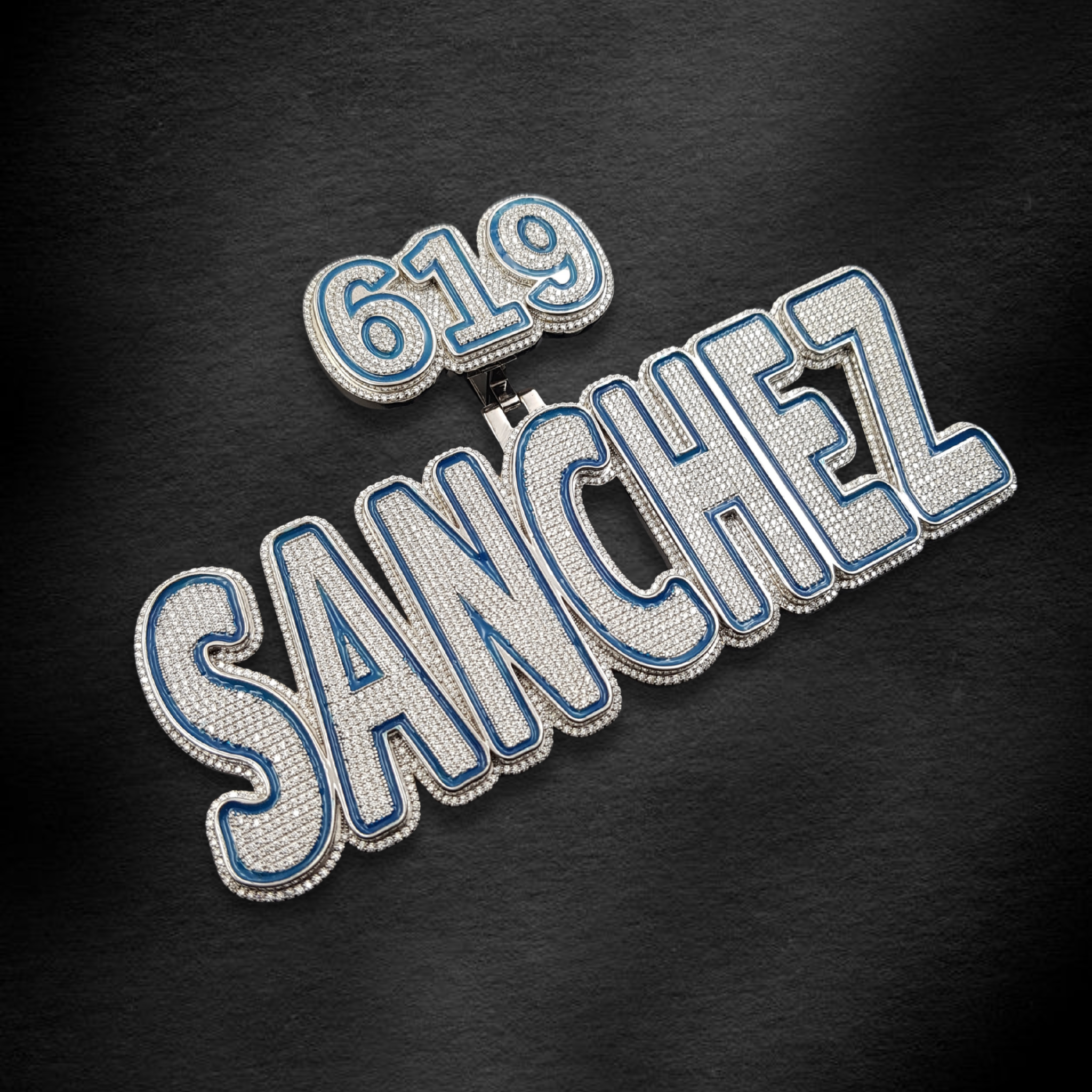 The "619 Sanchez" Blue & White Diamond Statement Pendant