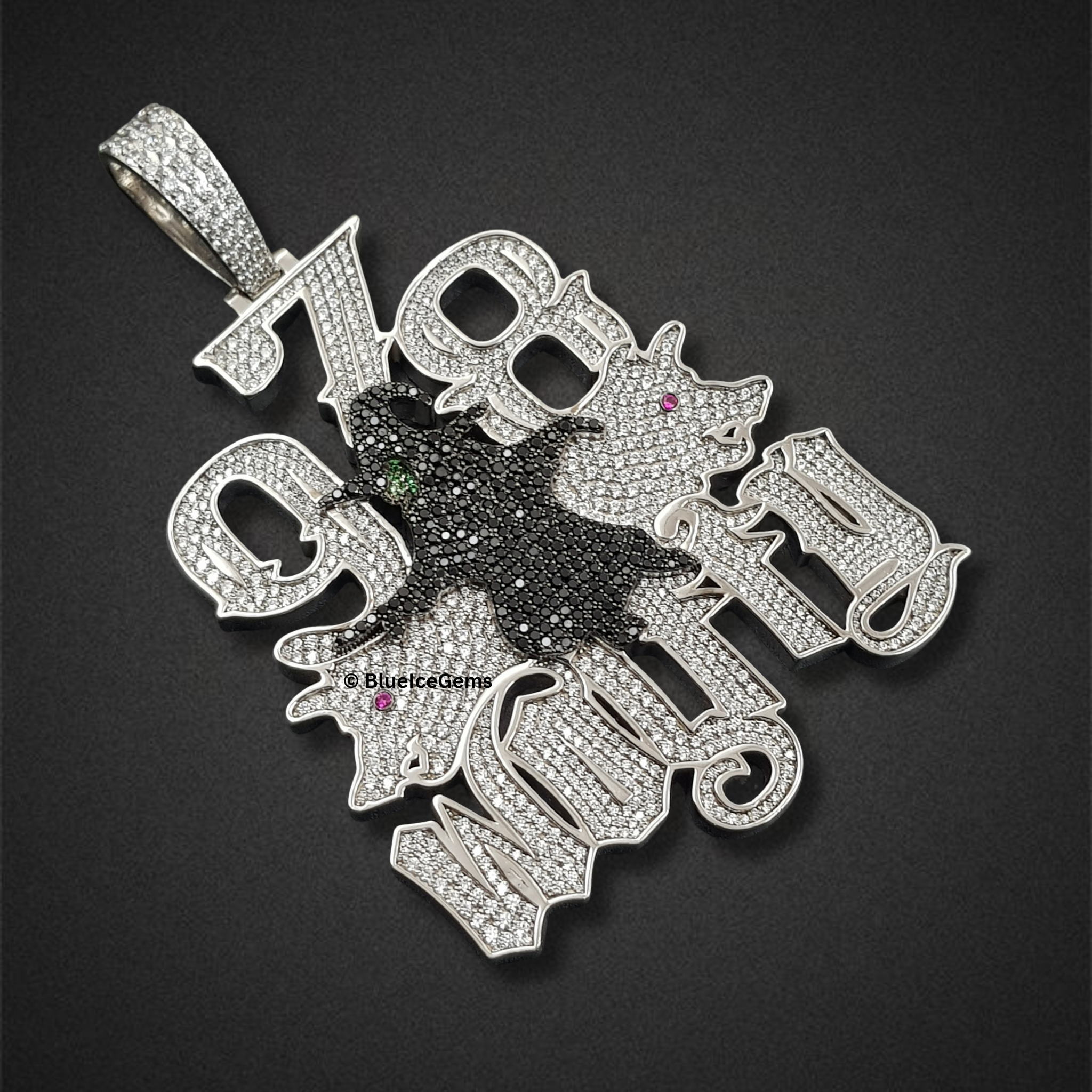 The "978 WOLF" Diamond & Enamel Mystical Pendant