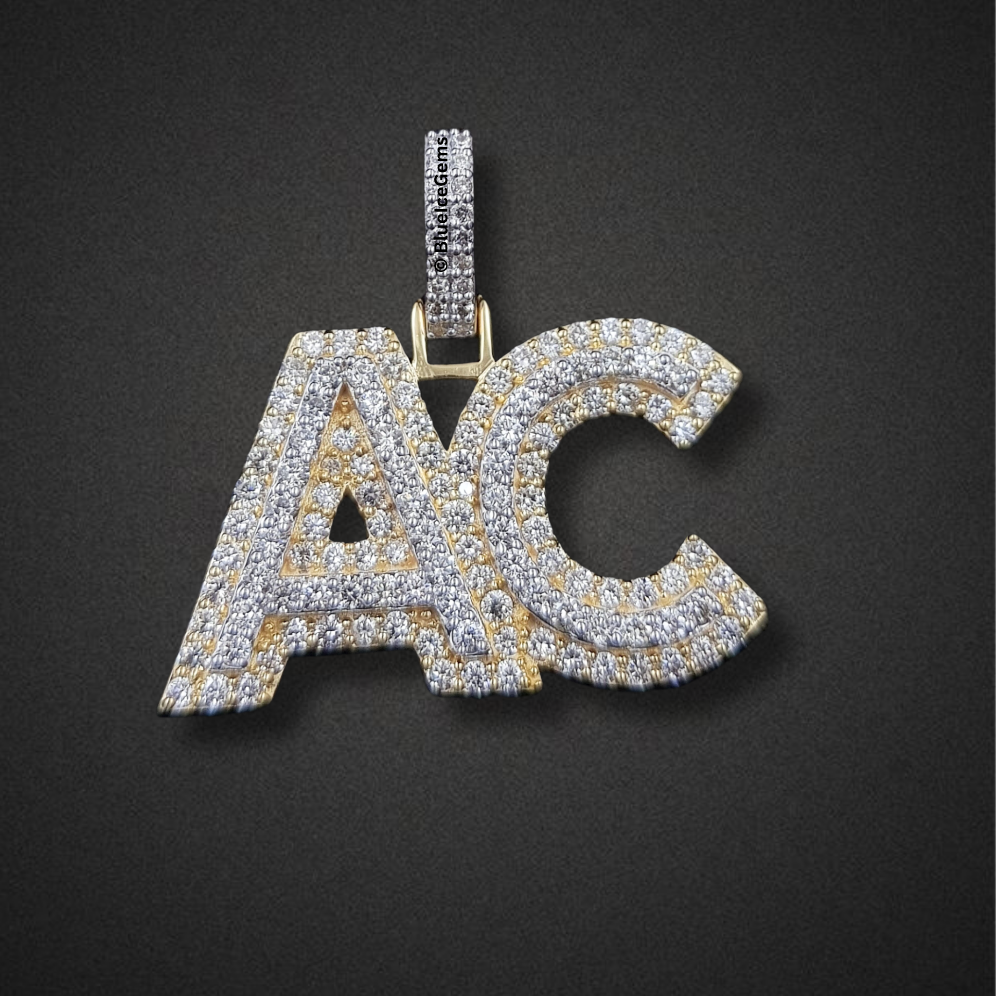 The "AC" Diamond Statement Initial Pendant