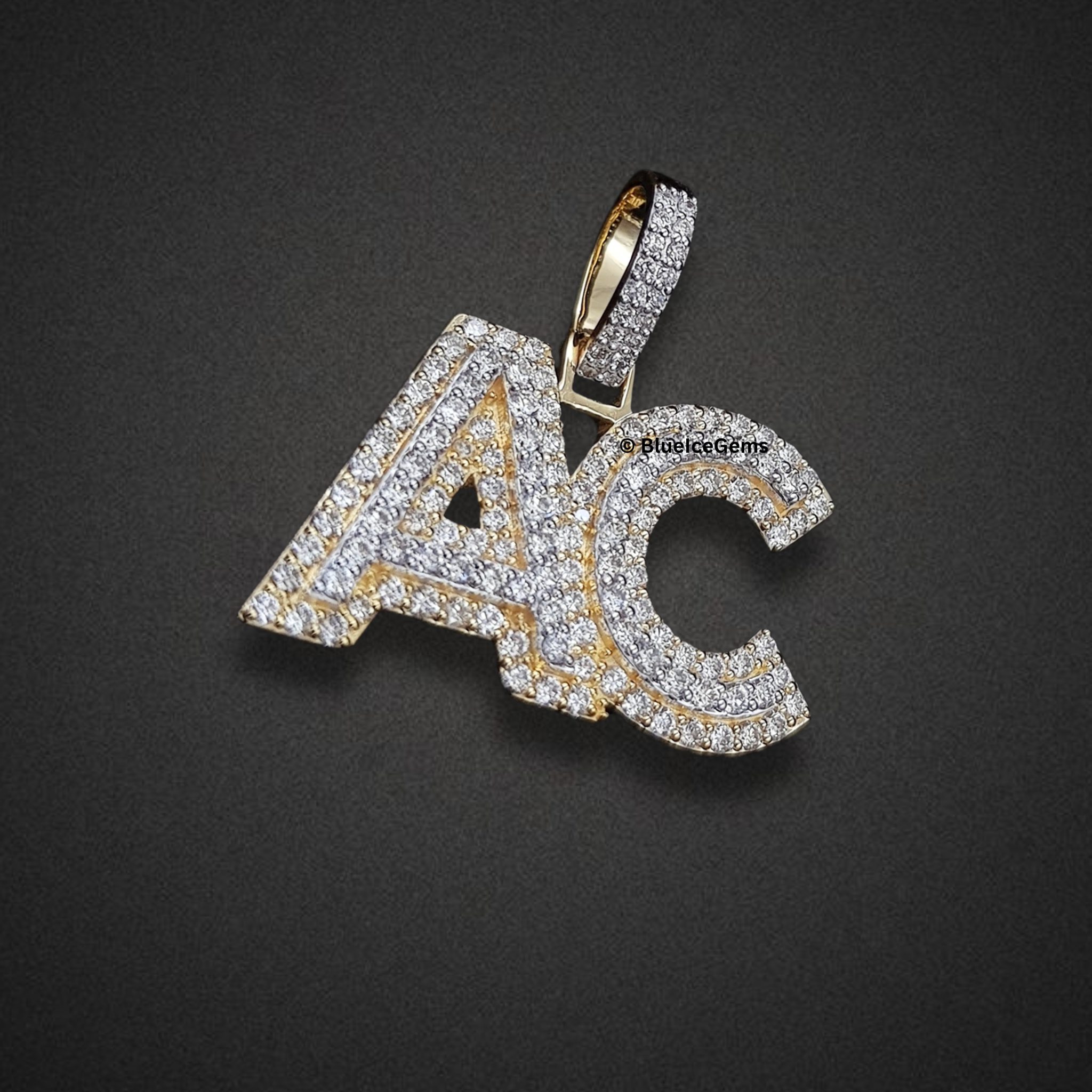 The "AC" Diamond Statement Initial Pendant