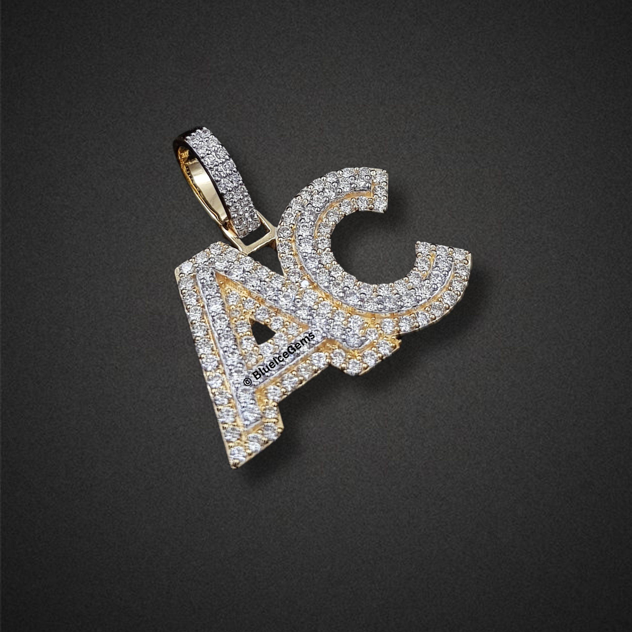 The "AC" Diamond Statement Initial Pendant