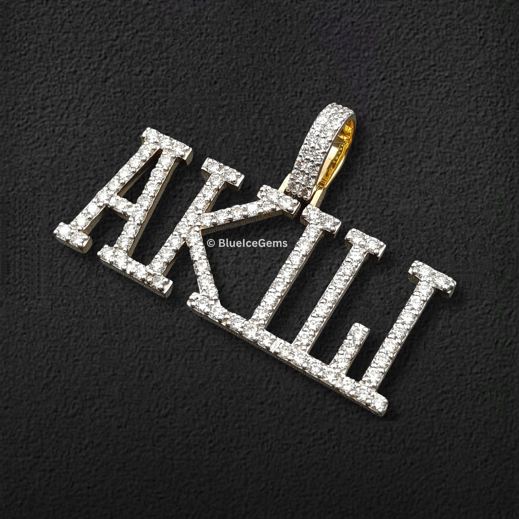 The "AKILI" Diamond Block Letter Pendant