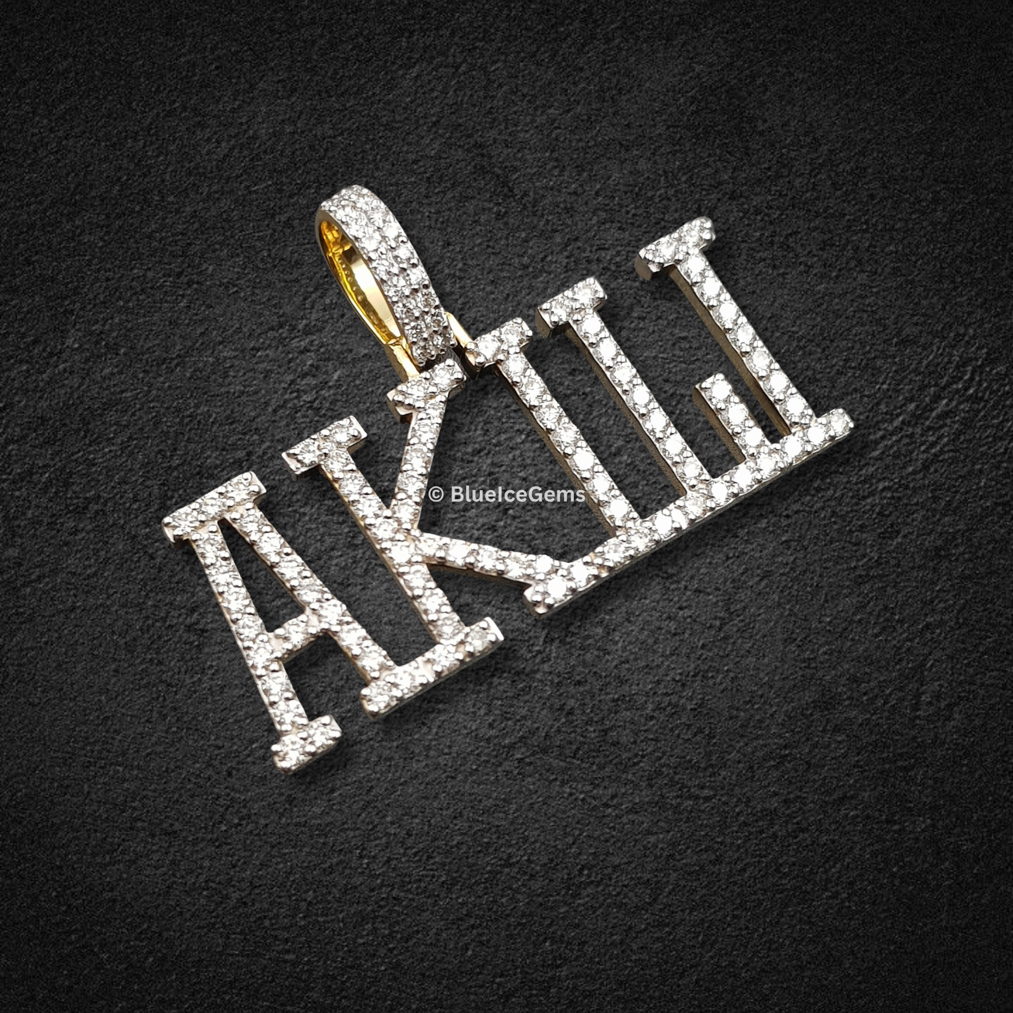 The "AKILI" Diamond Block Letter Pendant