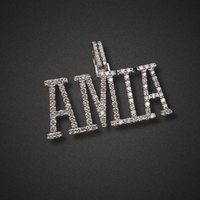 The "AMIA" Diamond Block Letter Pendant