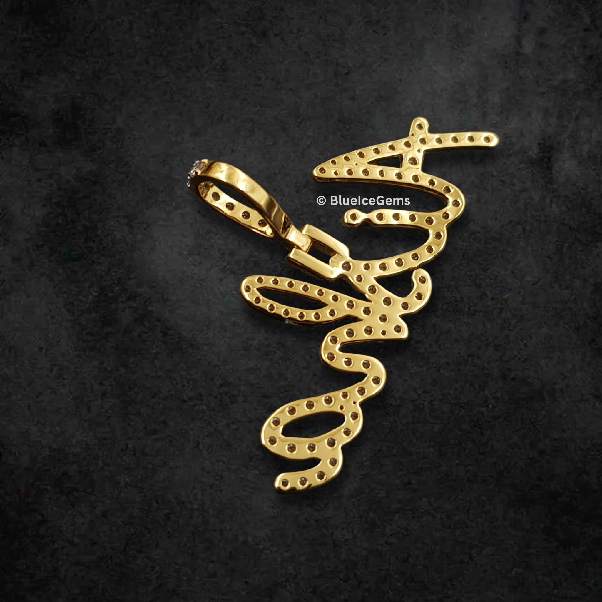 The "Aisha" Diamond Signature Script Pendant