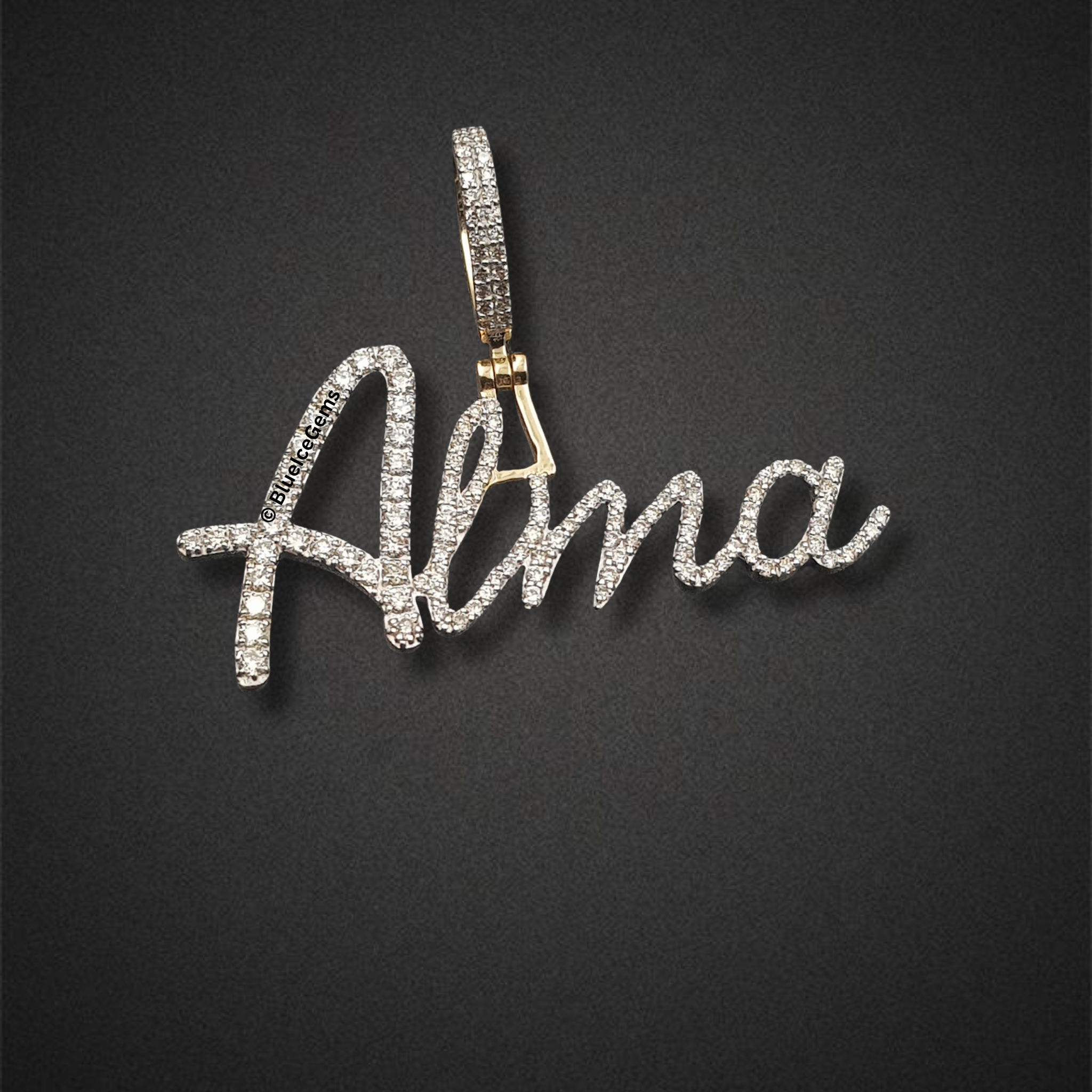 The "Alma" Diamond Signature Script Pendant