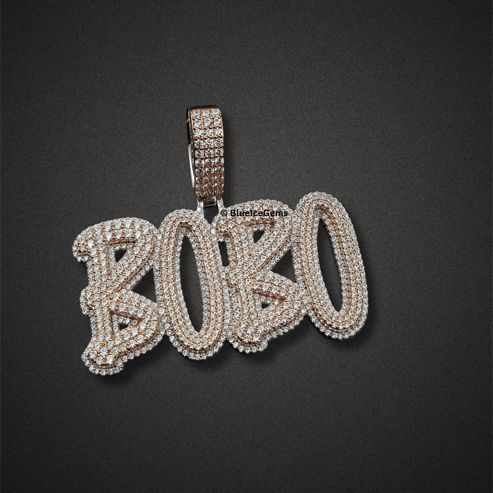 The "BOBO" Diamond Bubble Letter Pendant