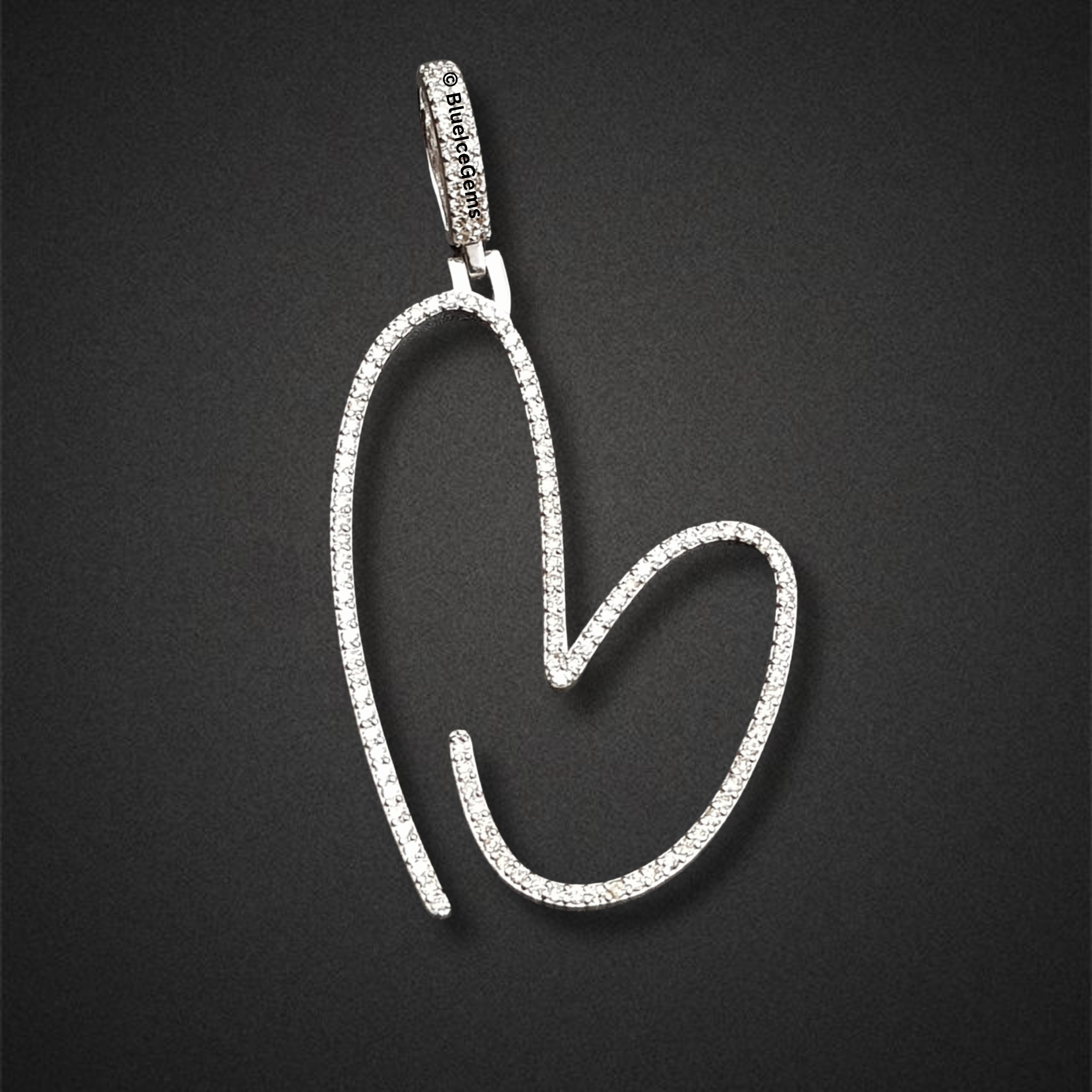 The "B" Script Diamond Initial Pendant