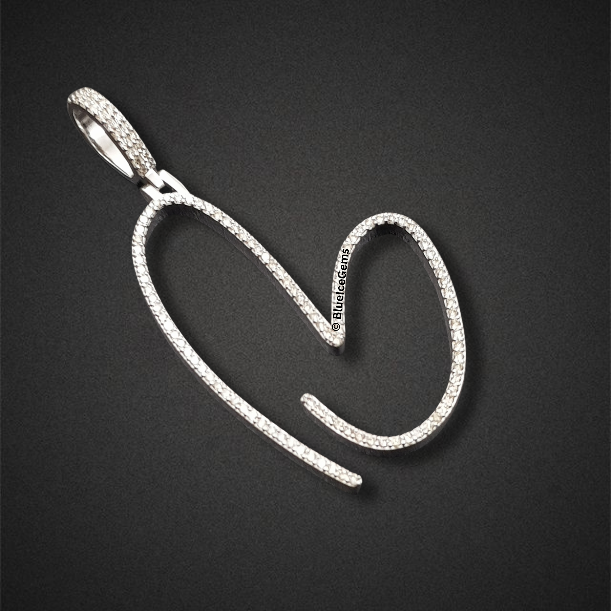 The "B" Script Diamond Initial Pendant