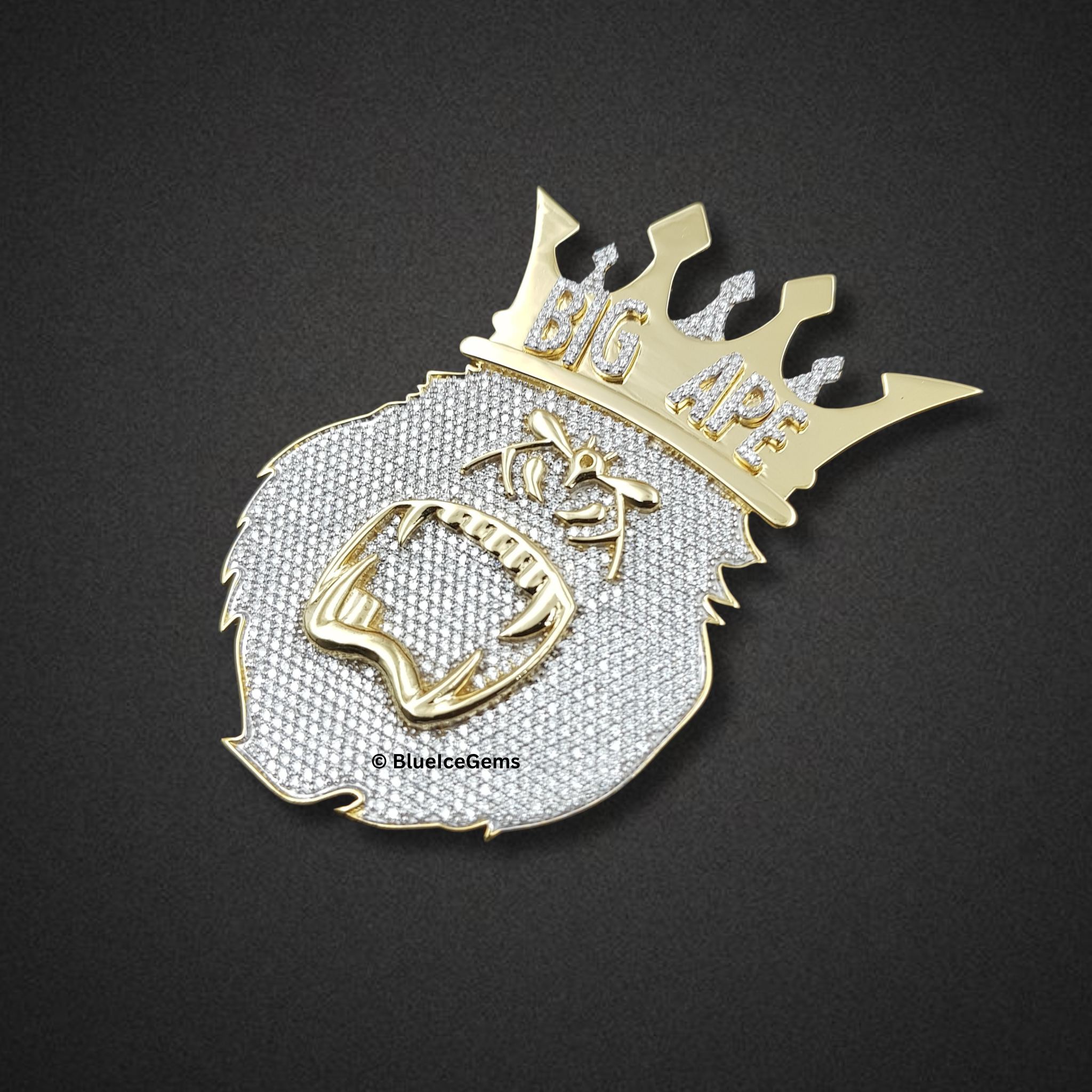 The "Big Ape King" Diamond & Gold Statement Pendant
