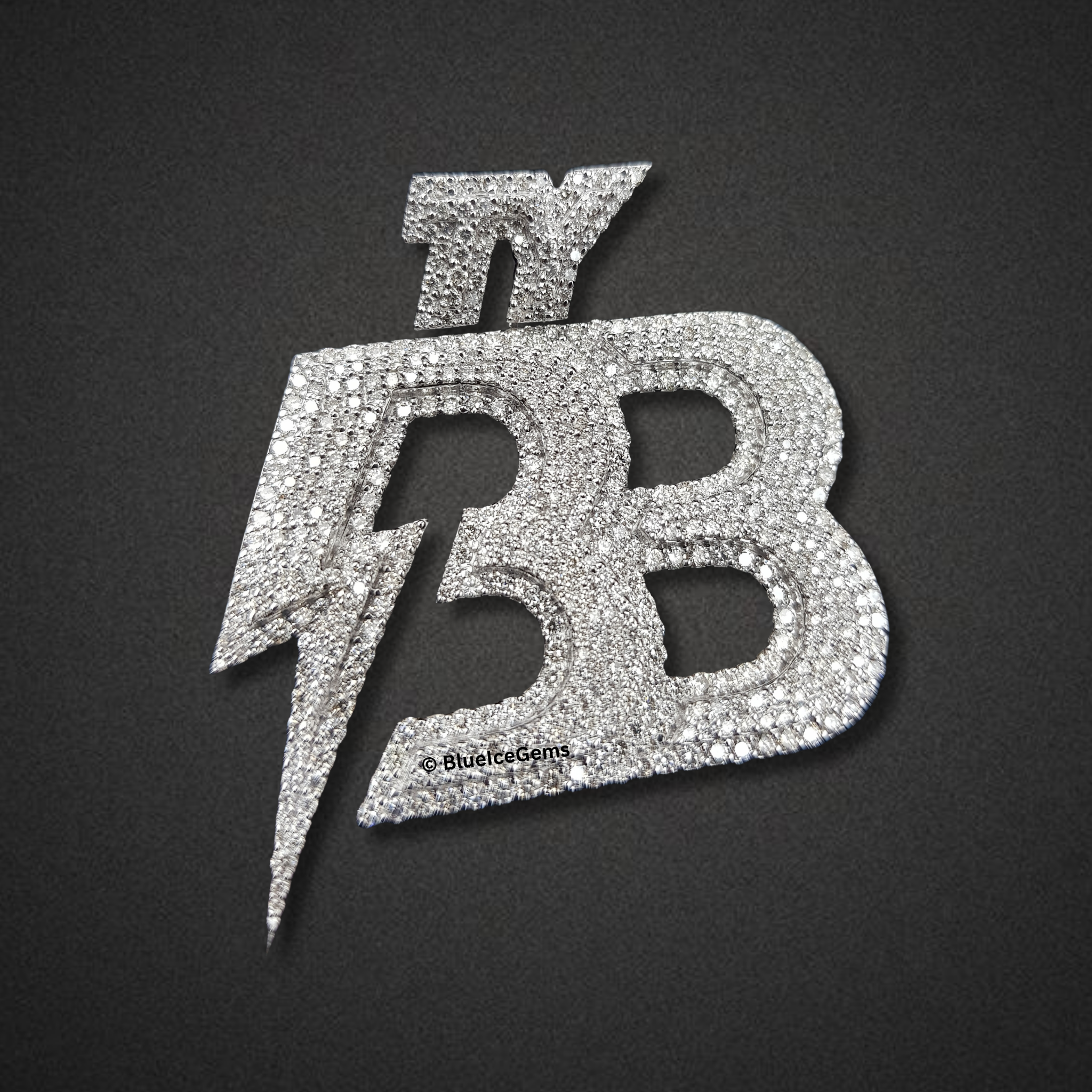 The "Bolt B" Diamond Statement Pendant
