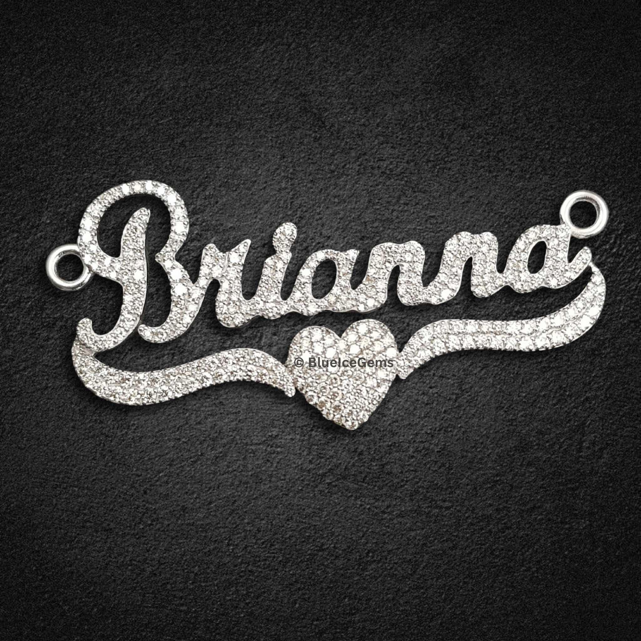 The "Brianna" Heart-Adorned Diamond Script Pendant