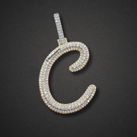 The "C" Diamond Bubble Initial Pendant