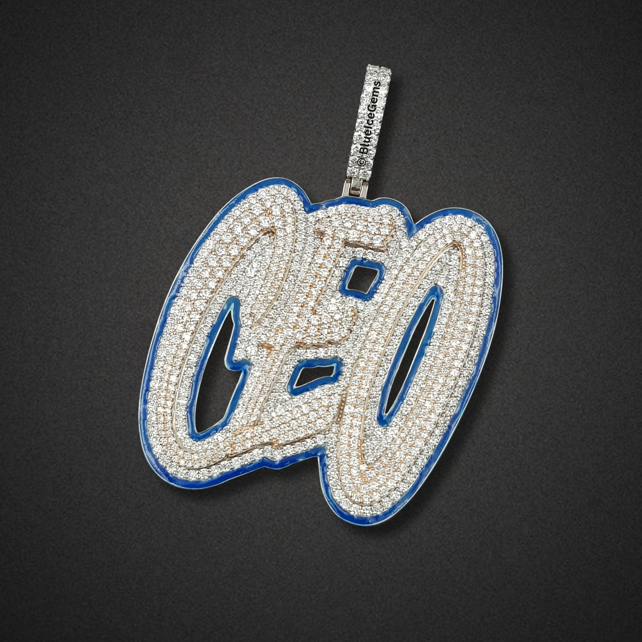 The "CEO" Azure Diamond Initial Pendant
