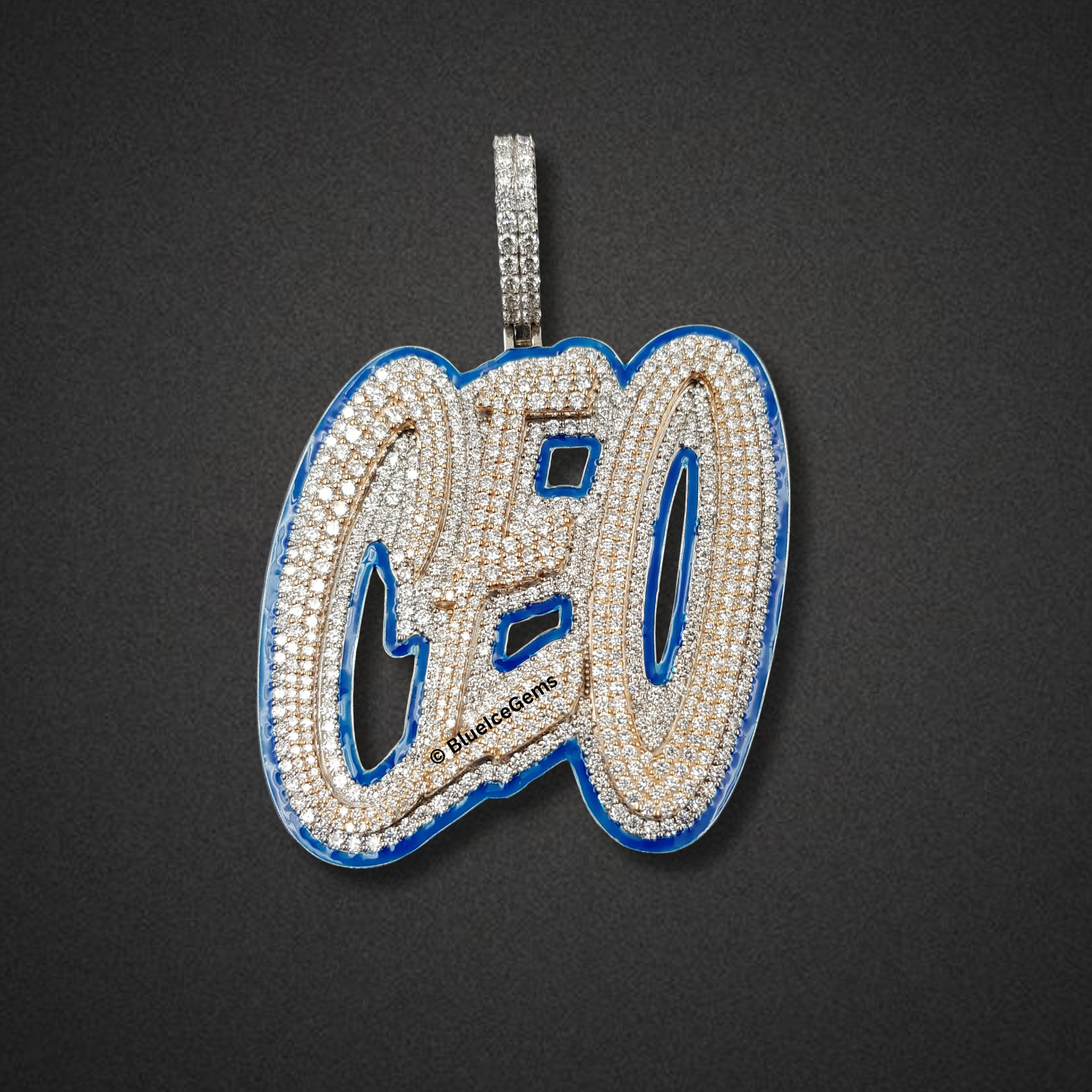 The "CEO" Azure Diamond Initial Pendant