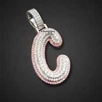 The "C" Rose & White Diamond Curvature Pendant