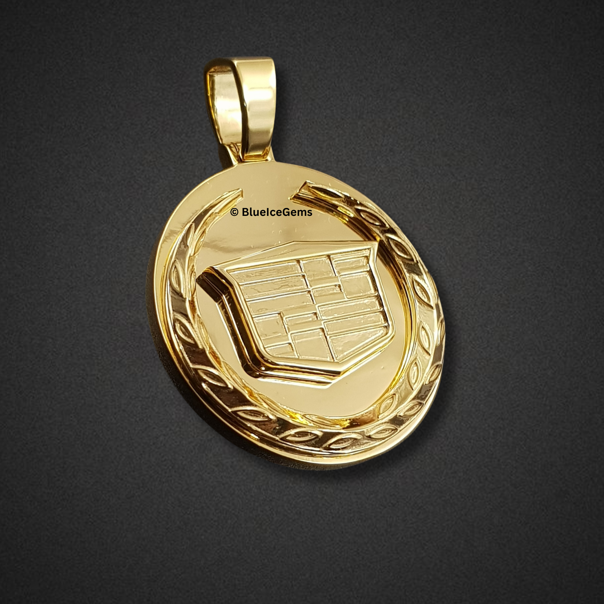 The "Cadillac Crest" Polished Gold Medallion Pendant