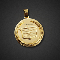 The "Cadillac Crest" Polished Gold Medallion Pendant