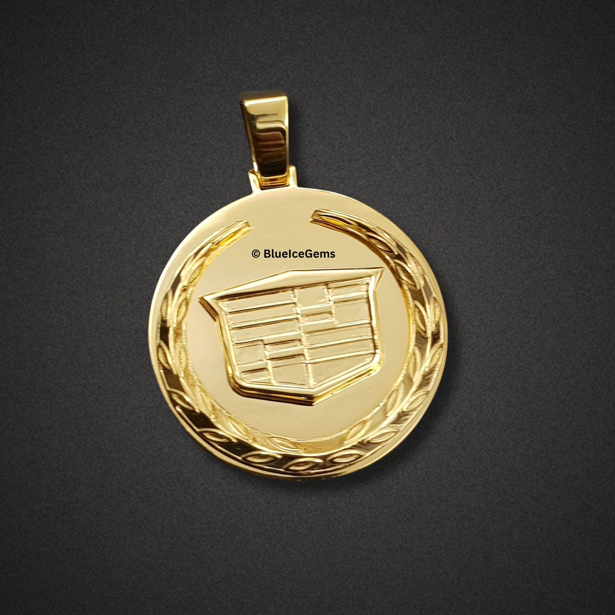 The "Cadillac Crest" Polished Gold Medallion Pendant