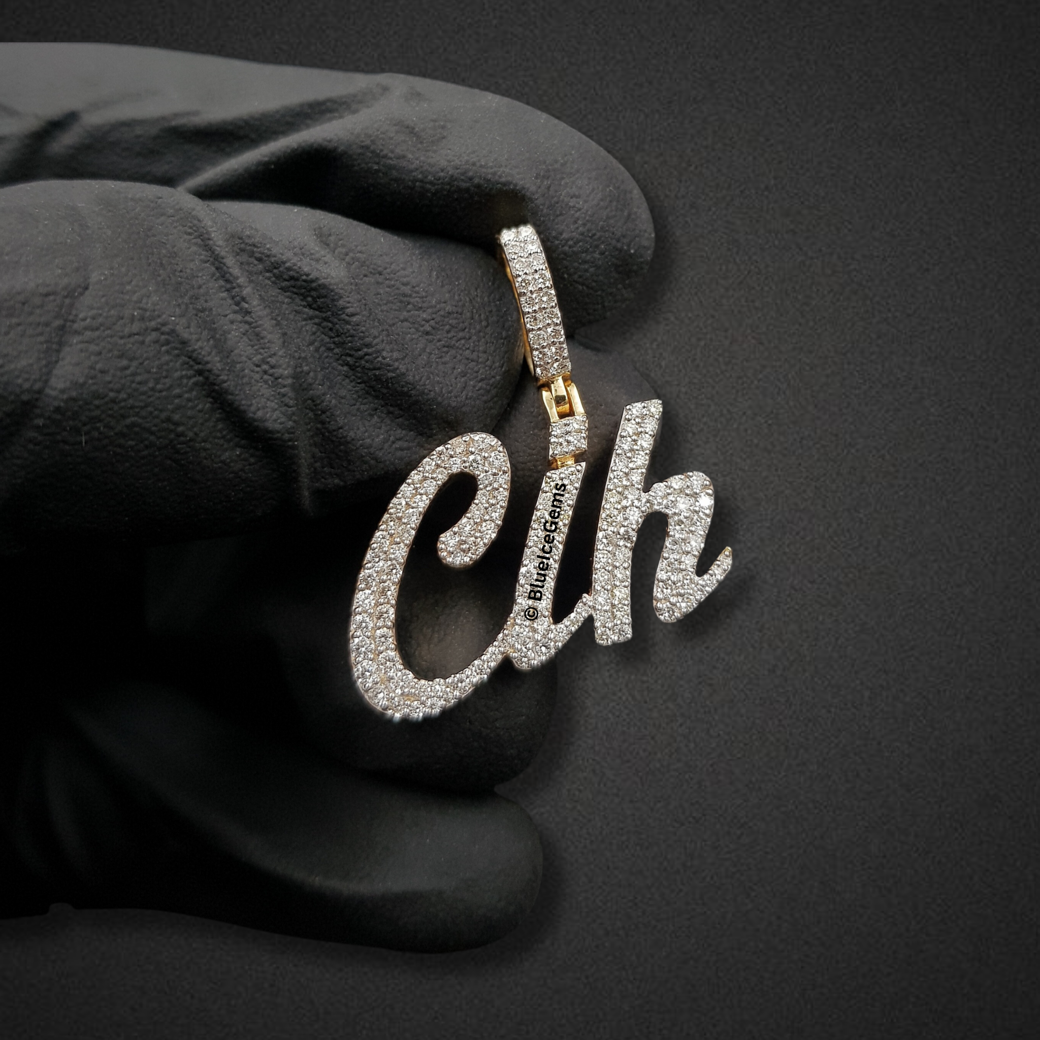 The "Cih" Diamond Signature Script Pendant
