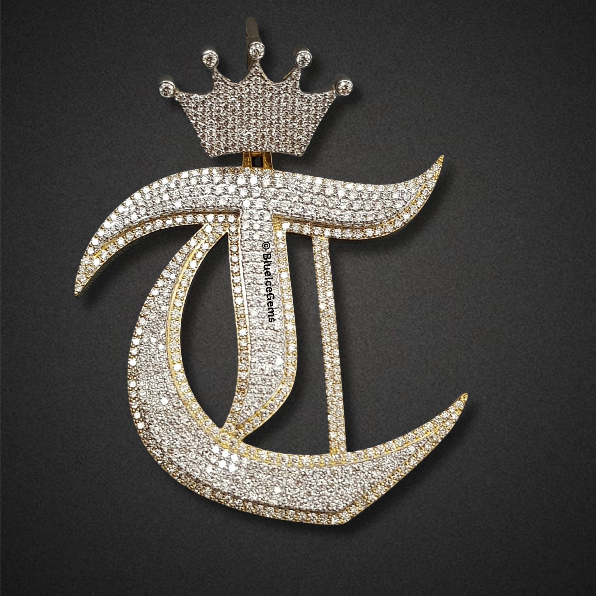 The "Crowned Gothic T" Diamond Pendant