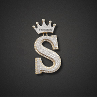 The "Crowned S" Diamond Initial Pendant
