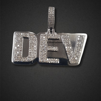 The "DEV" Diamond & Polished Initial Pendant