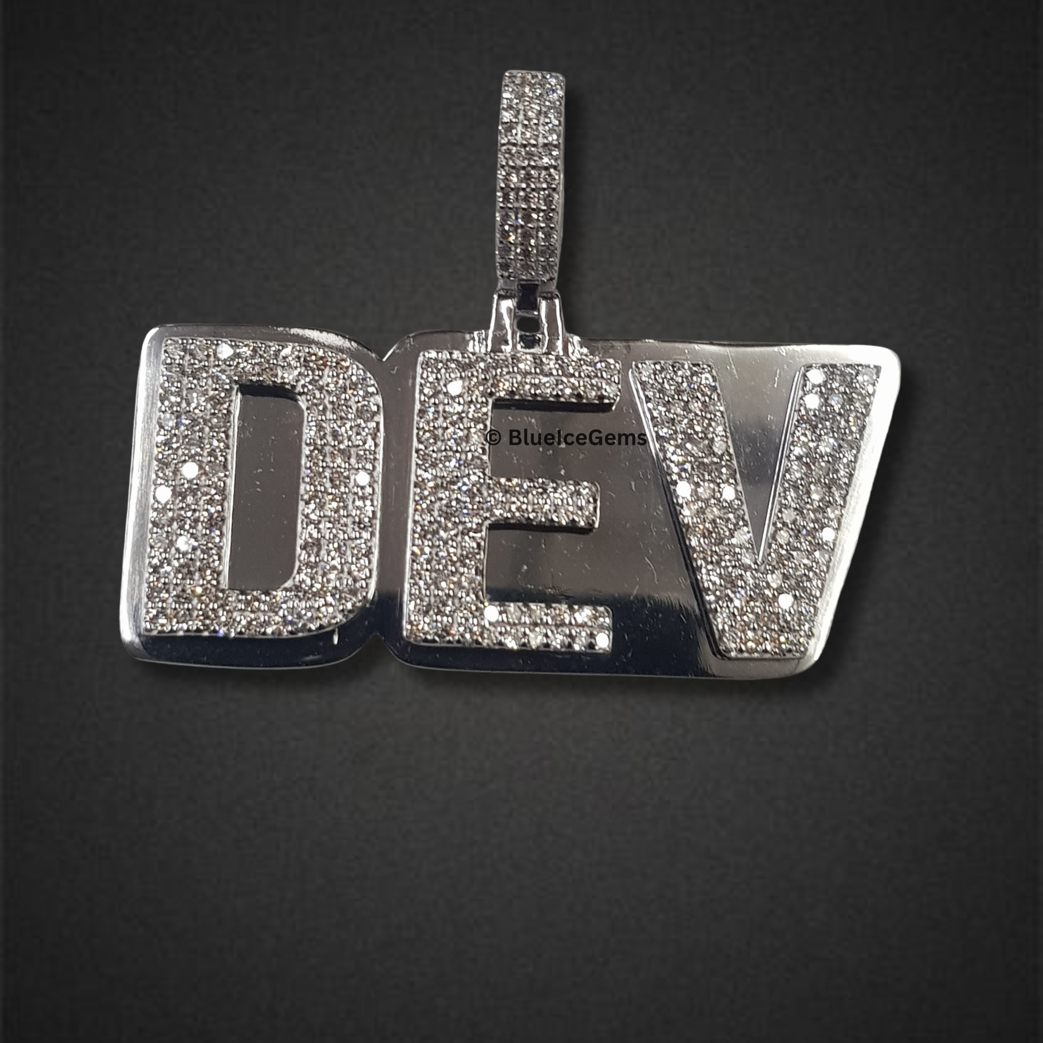 The "DEV" Diamond & Polished Initial Pendant