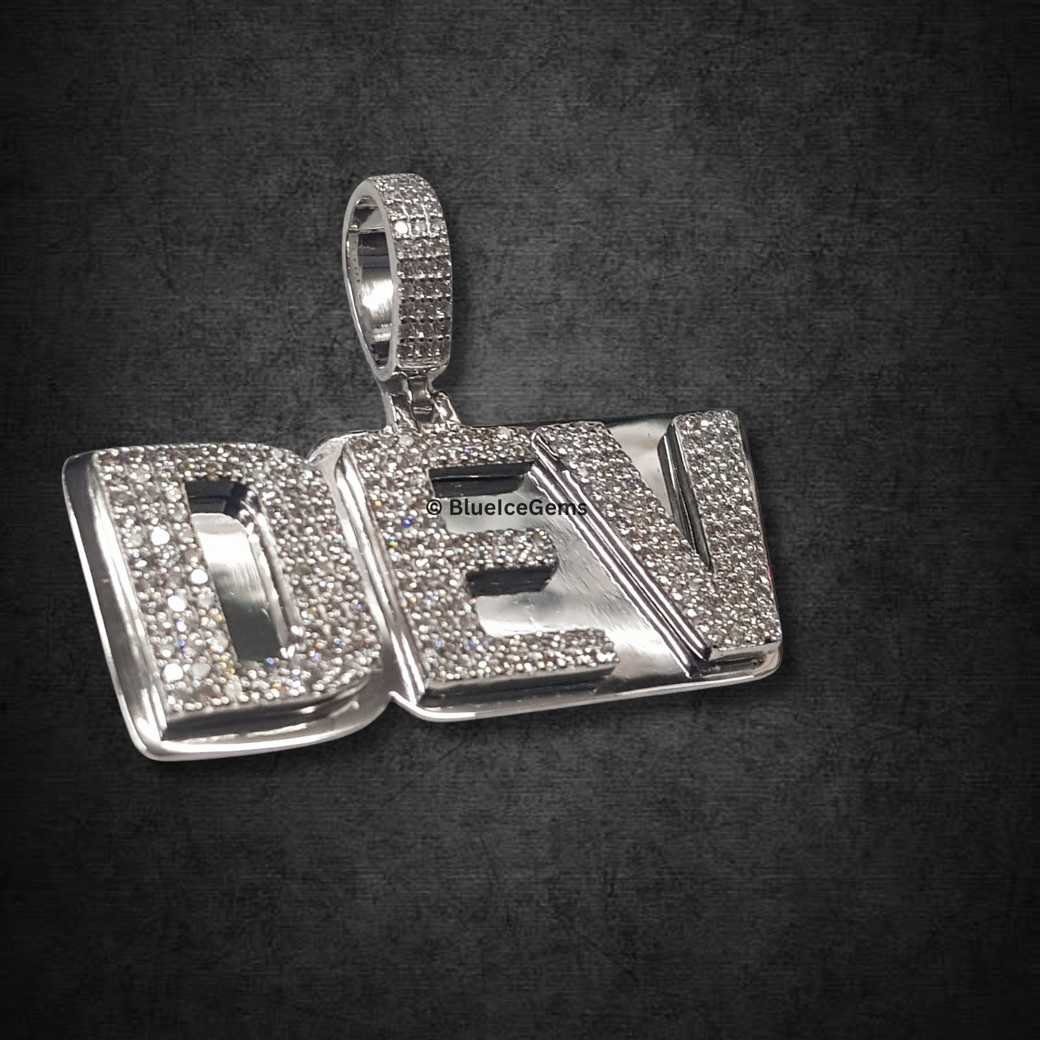The "DEV" Diamond & Polished Initial Pendant
