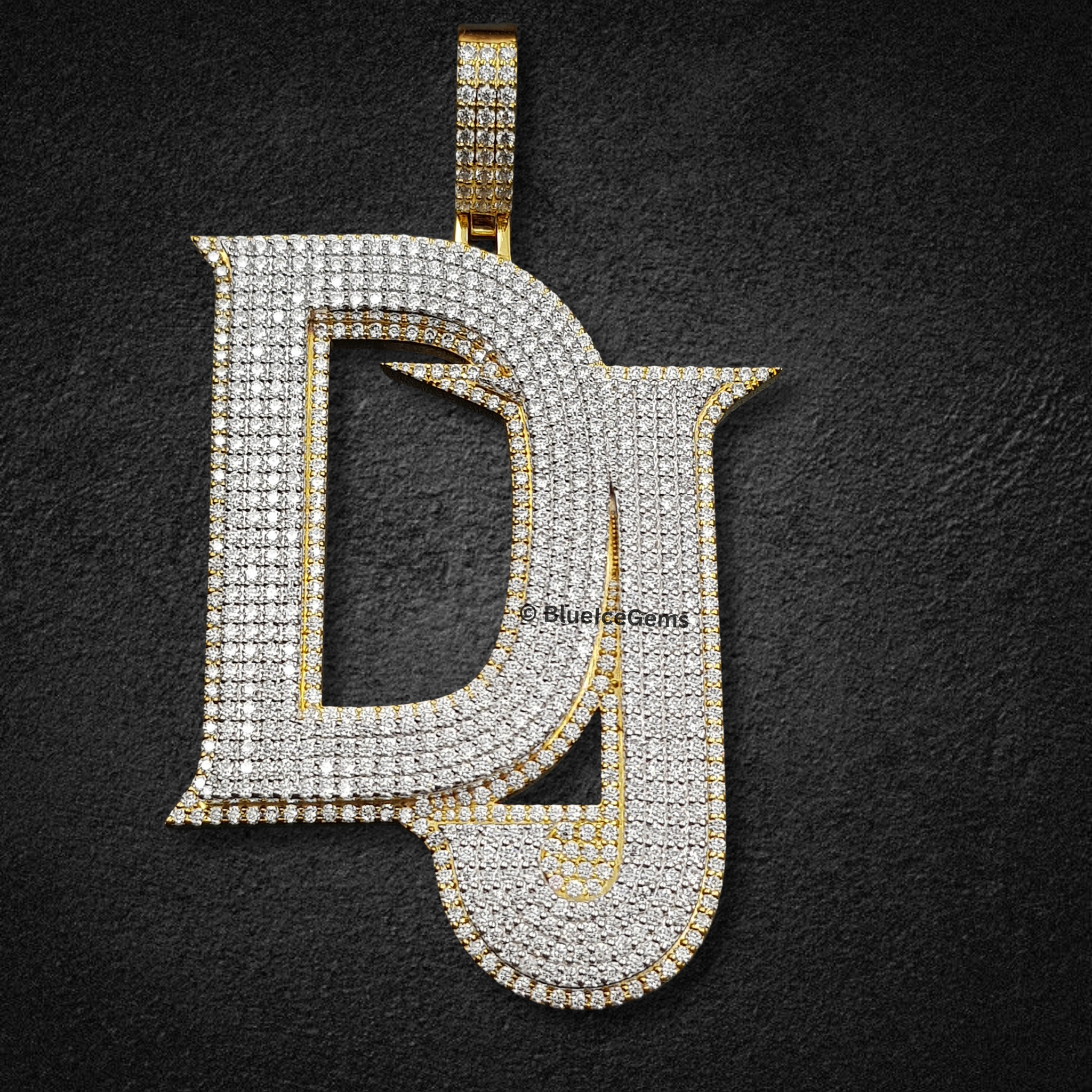The "DJ" Dynamic Diamond Initial Pendant