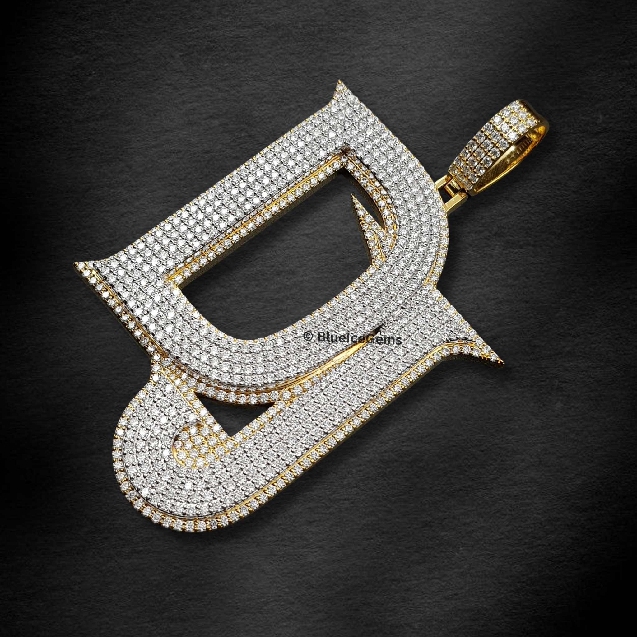 The "DJ" Dynamic Diamond Initial Pendant