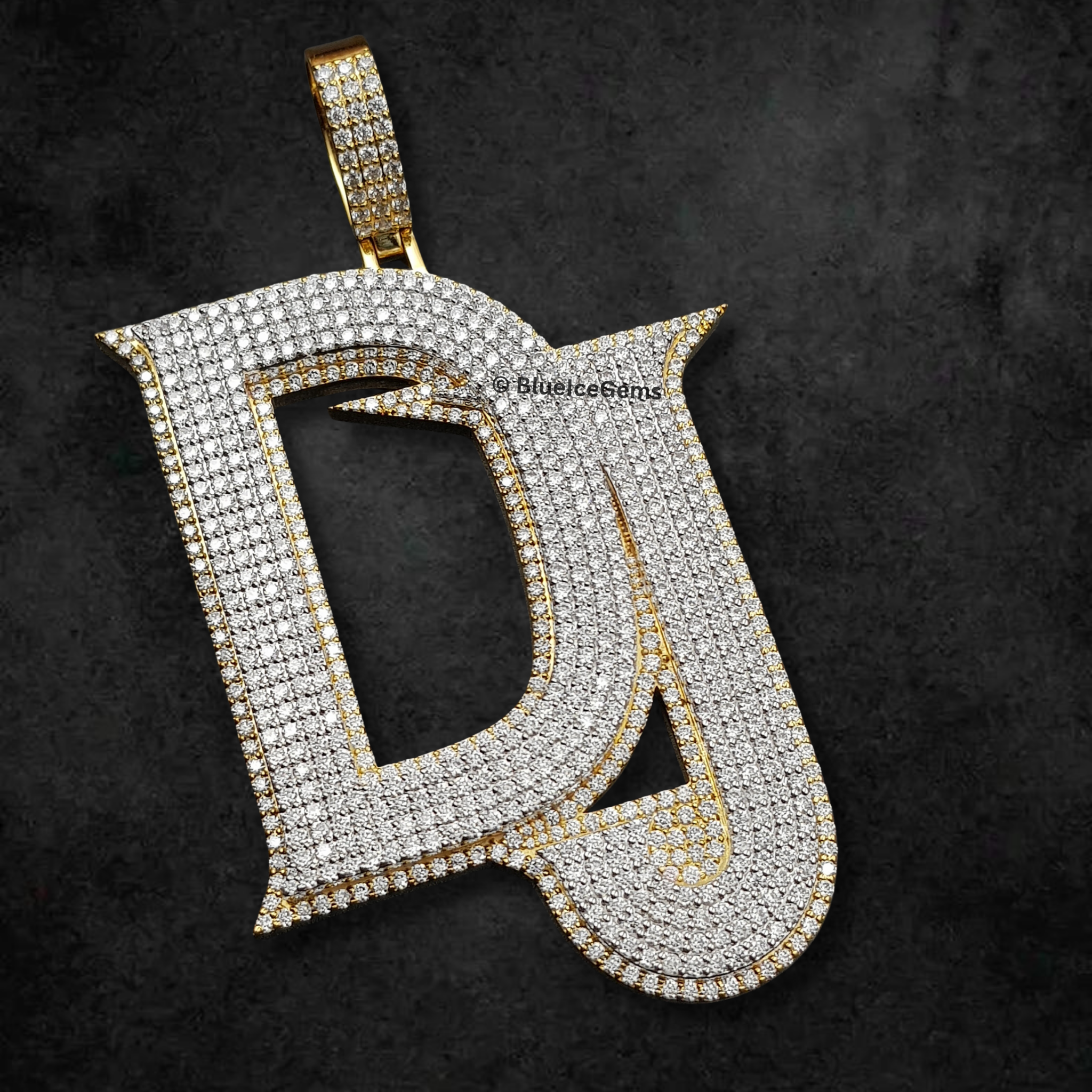 The "DJ" Dynamic Diamond Initial Pendant